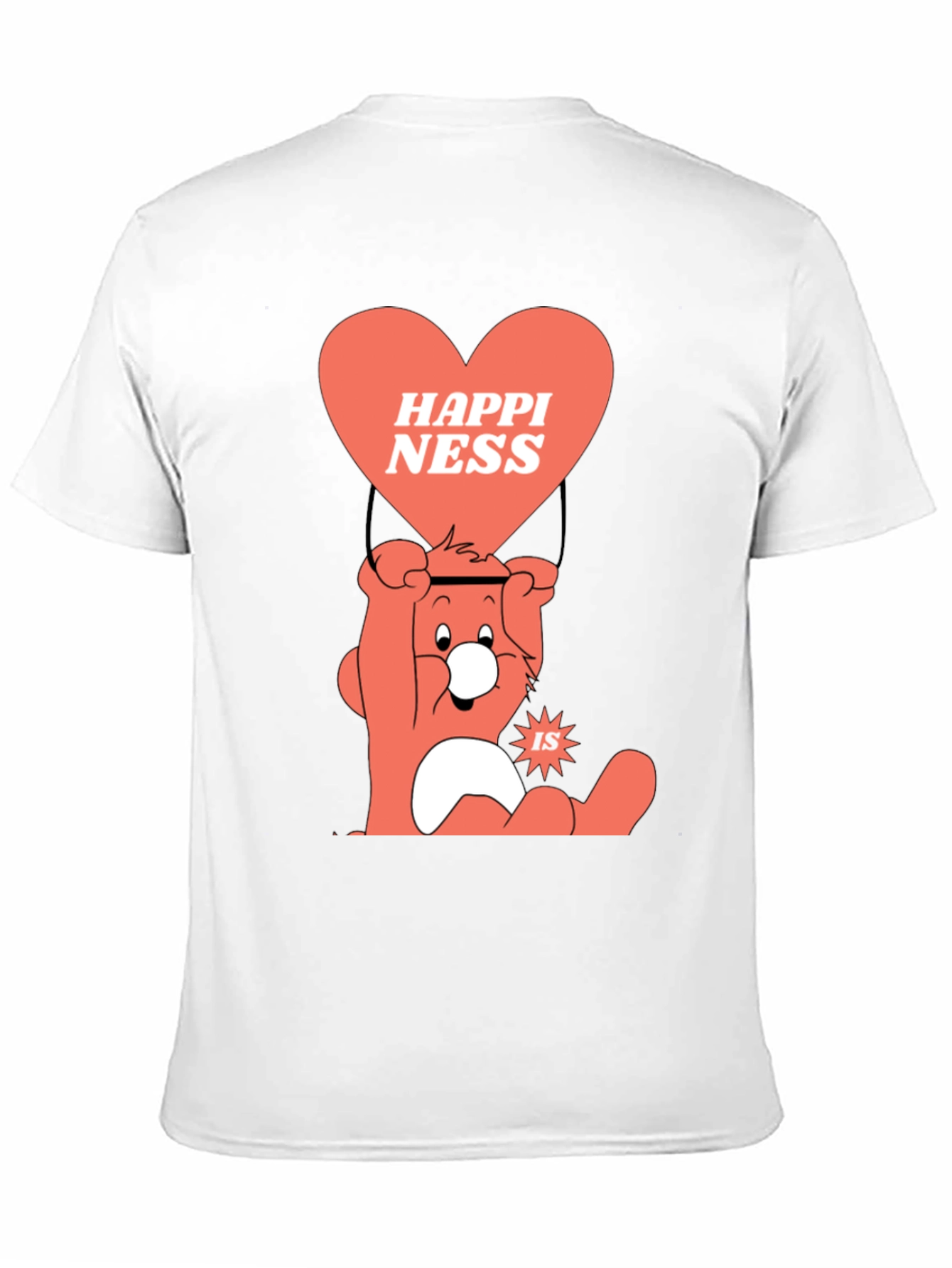 Camiseta Negra con Diseño de Oso Feliz