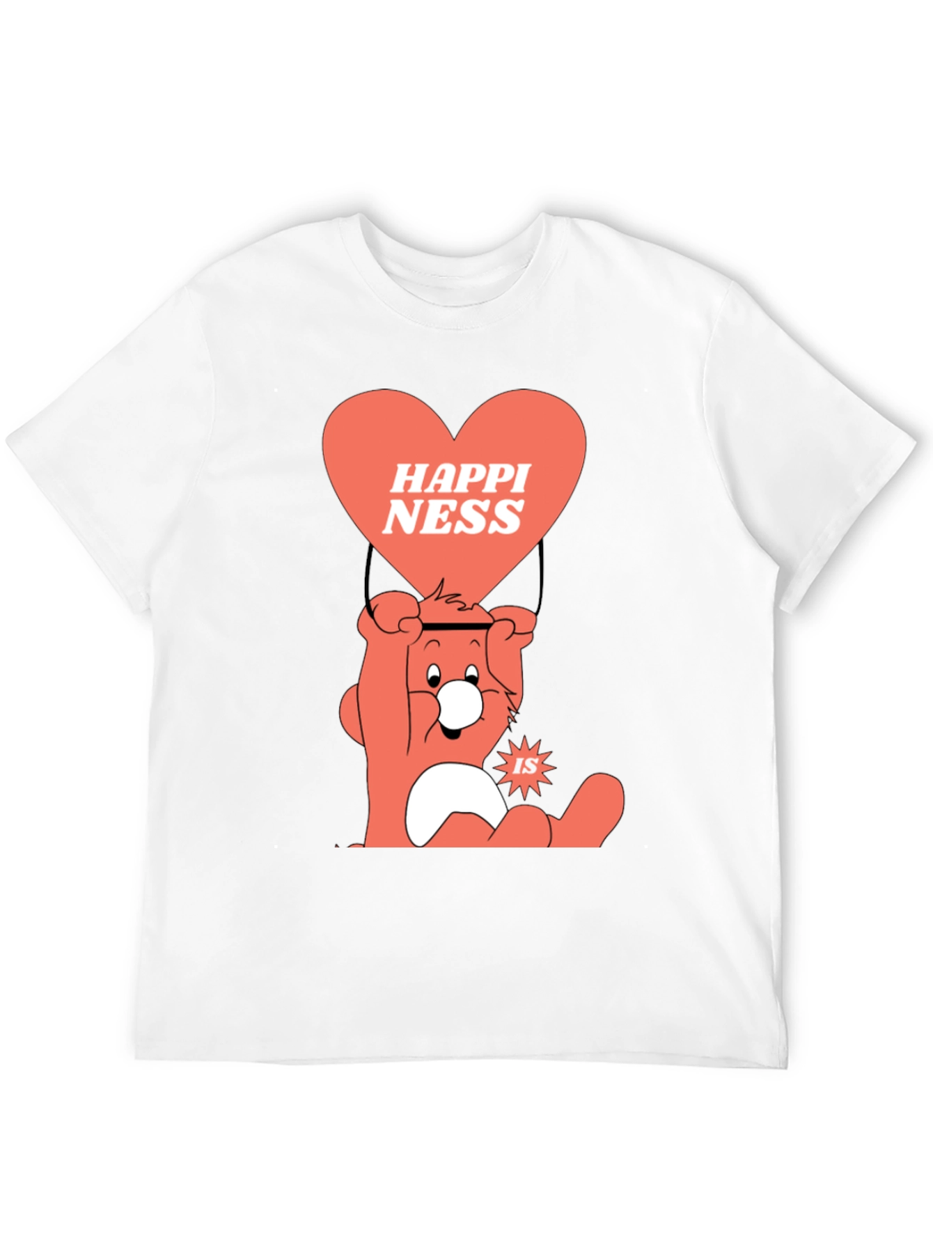 Camiseta Negra con Diseño de Oso Feliz
