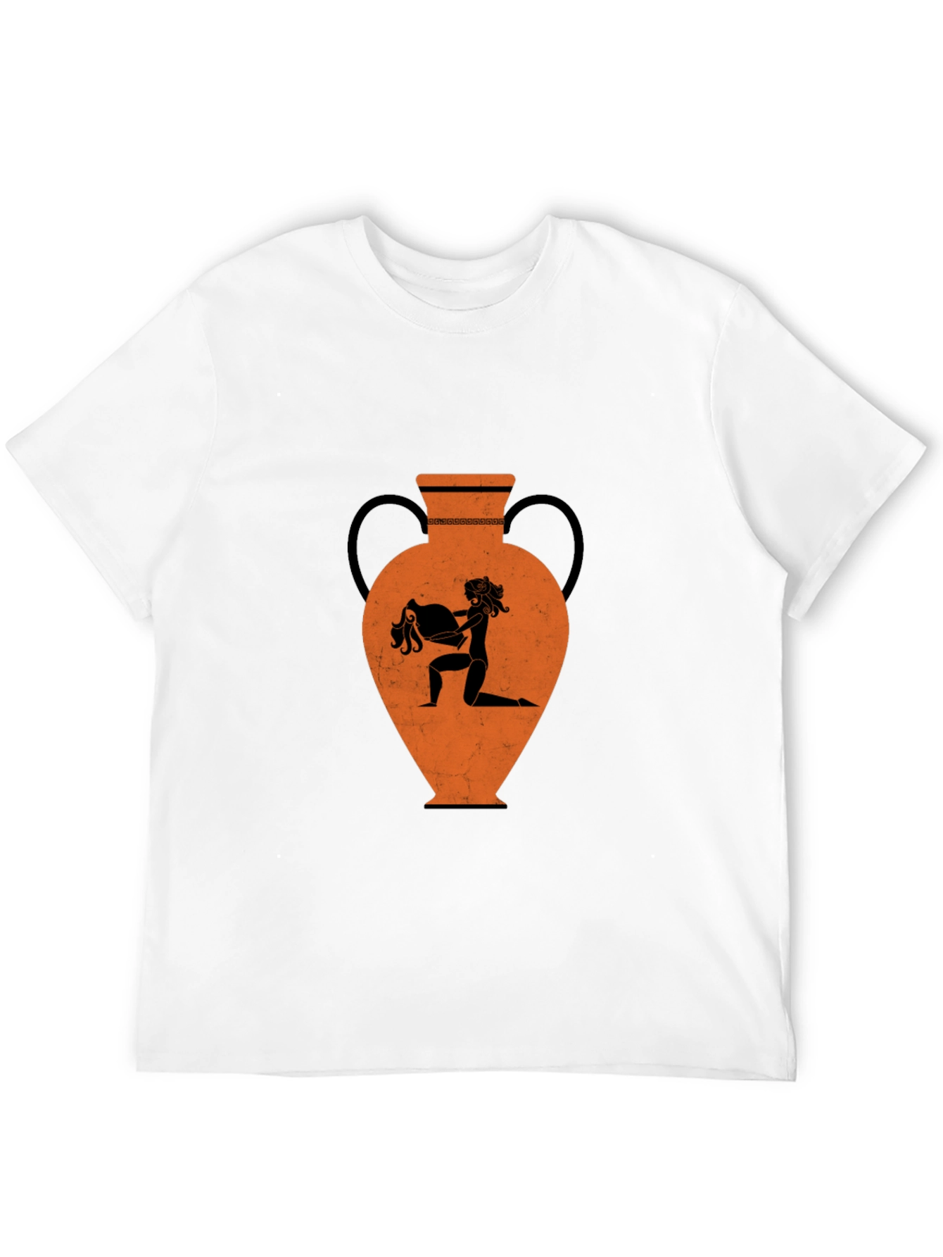 Camiseta Negra con Diseño de Ánfora Griega