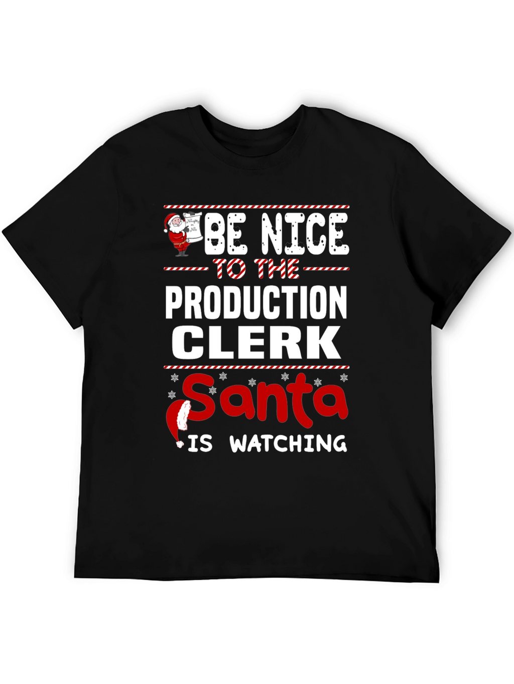 Camiseta Be Nice to Production Clerk Navideña