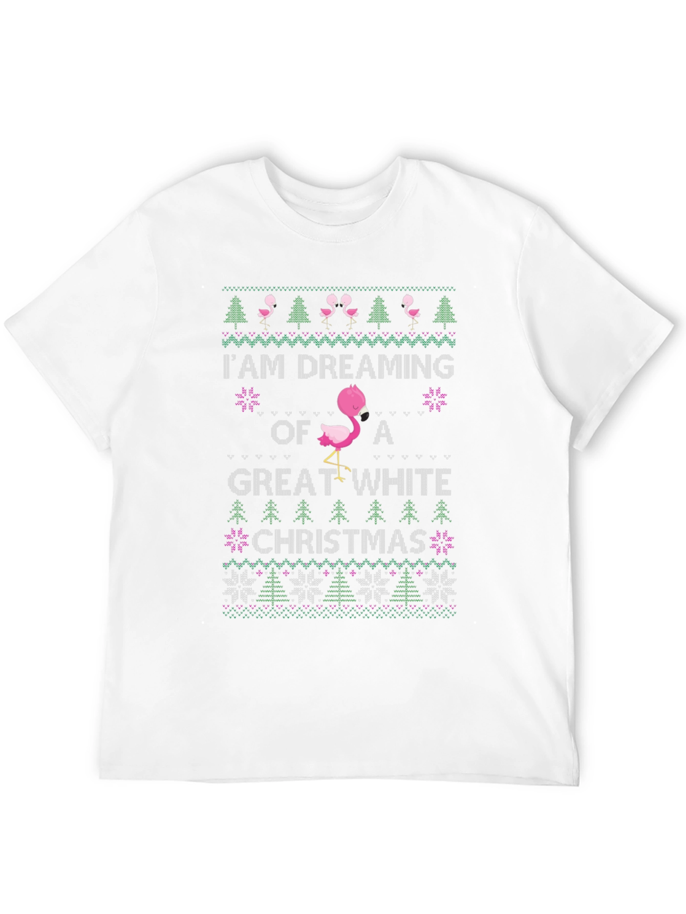 Camiseta Navideña Flamingo Great White Christmas