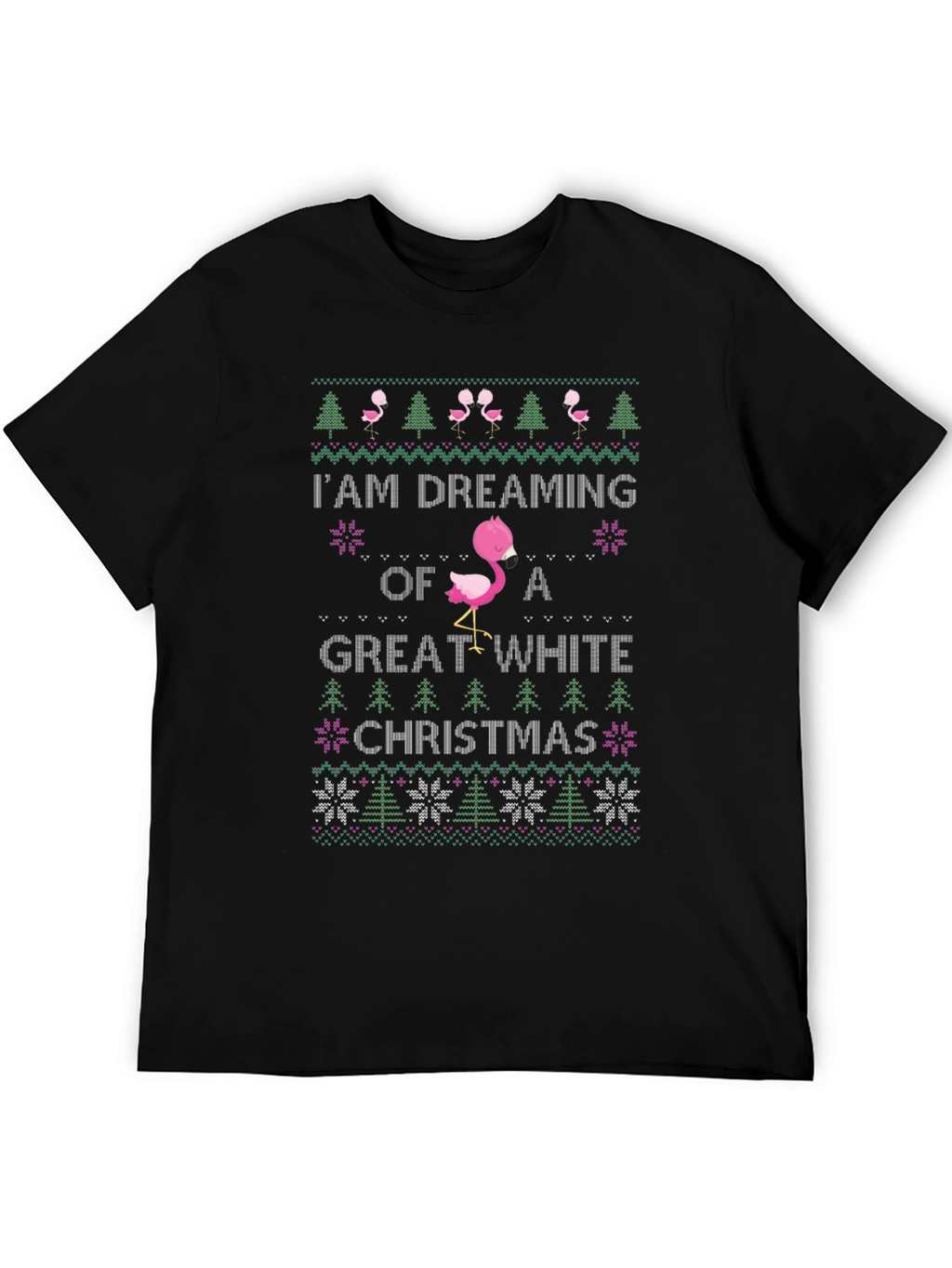 Camiseta Navideña Flamingo Great White Christmas