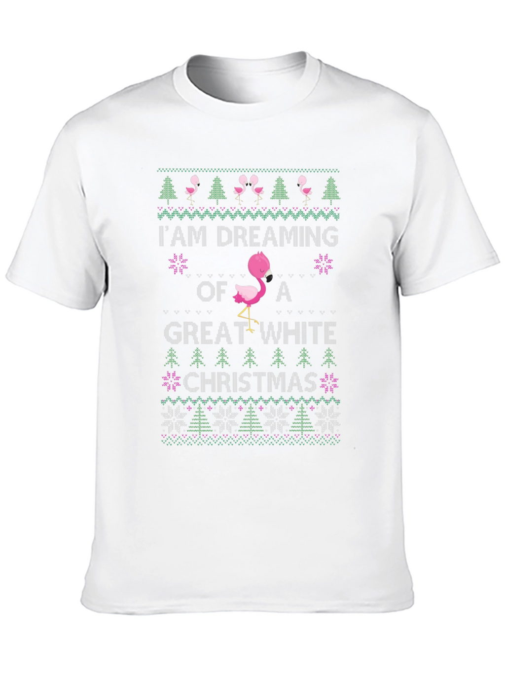 Camiseta Navideña Flamingo Great White Christmas