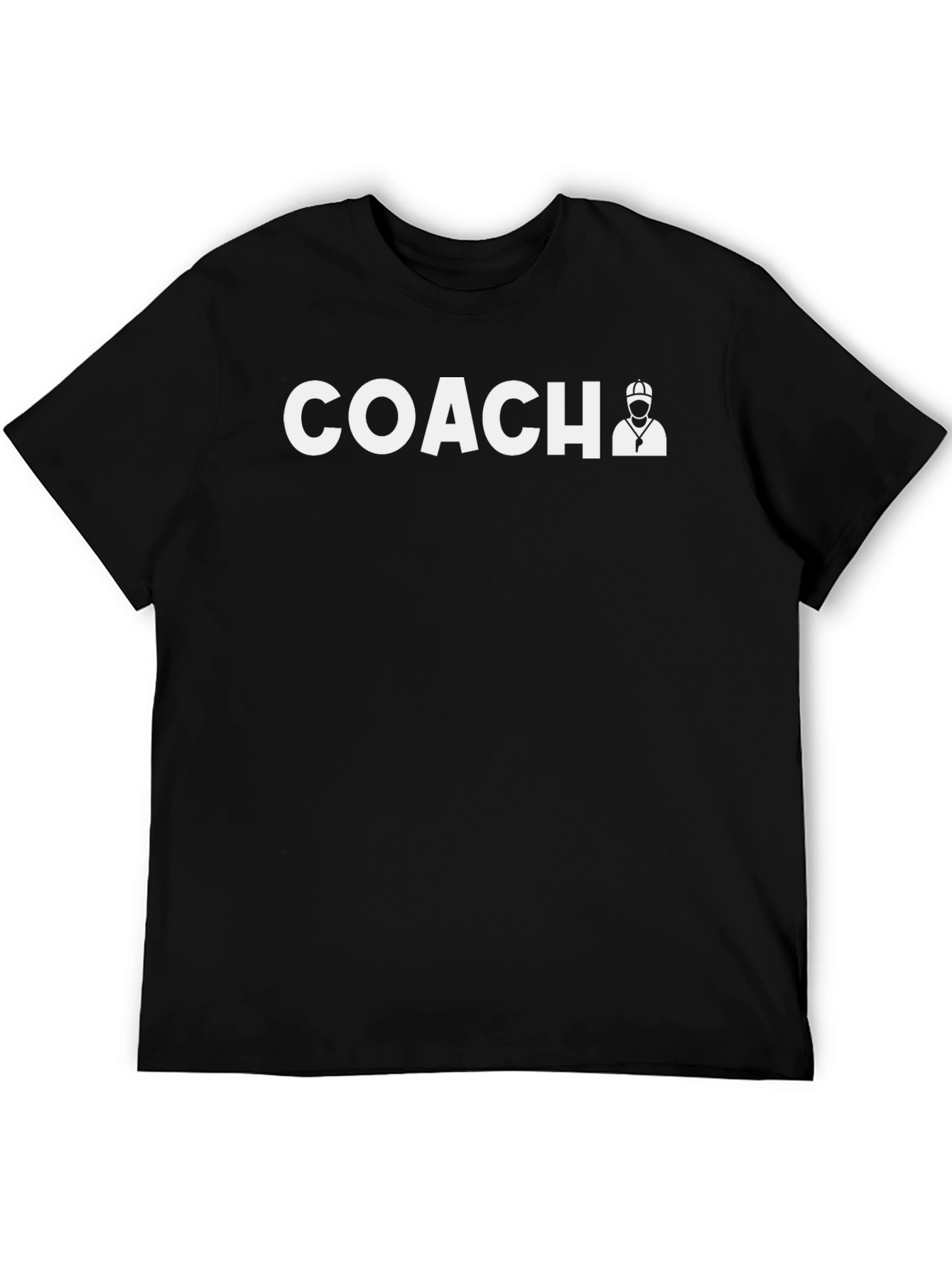 Camiseta Coach Negra Diseño Entrenador