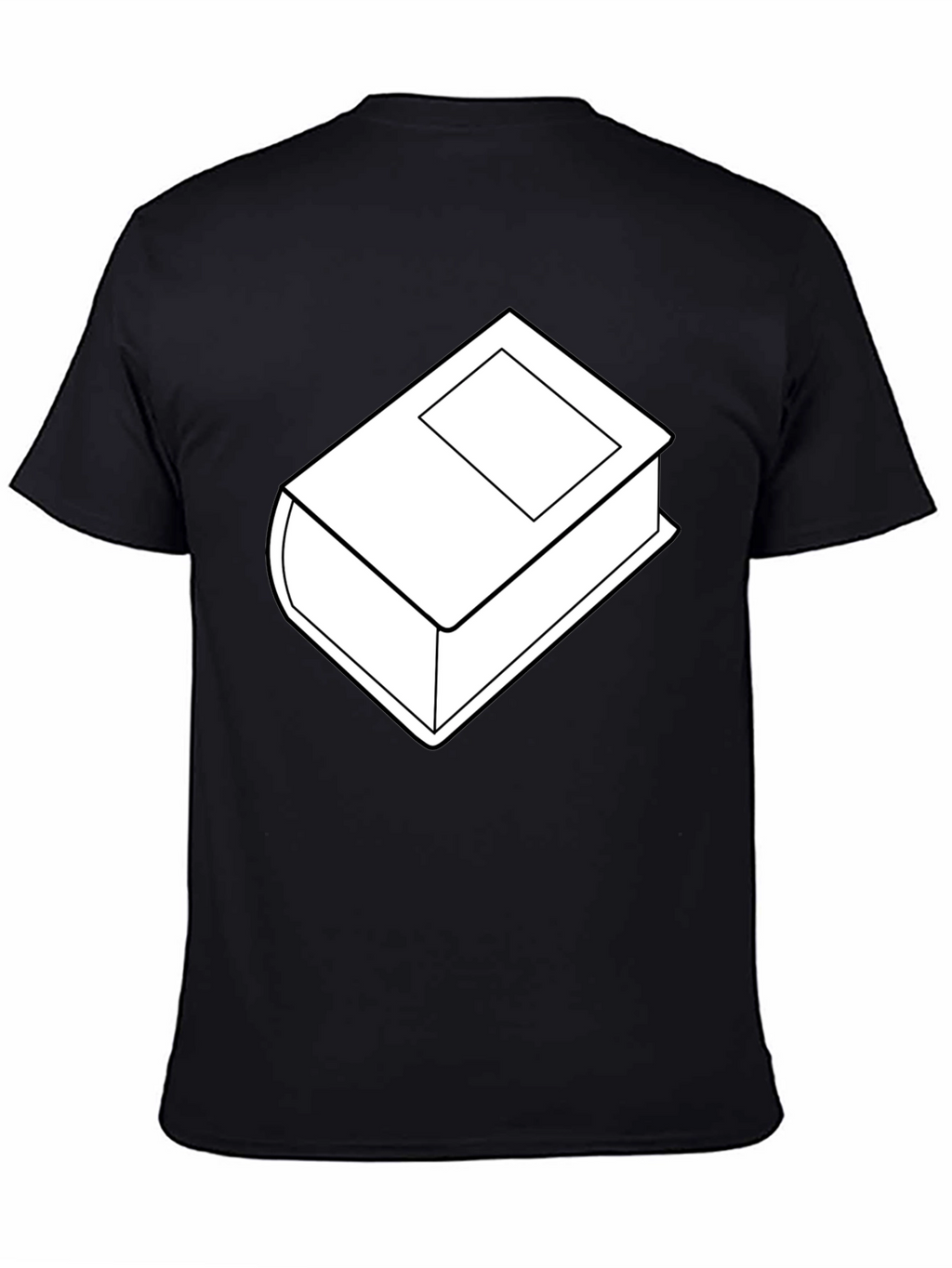 Camiseta Negra con Diseño de Libro Blanco
