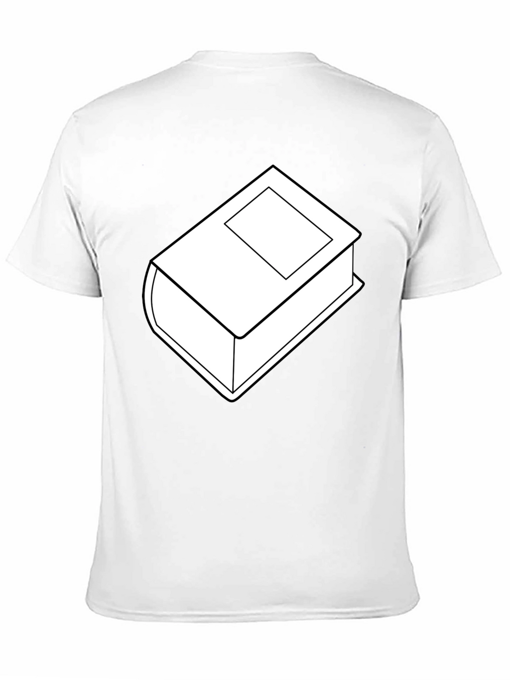 Camiseta Negra con Diseño de Libro Blanco