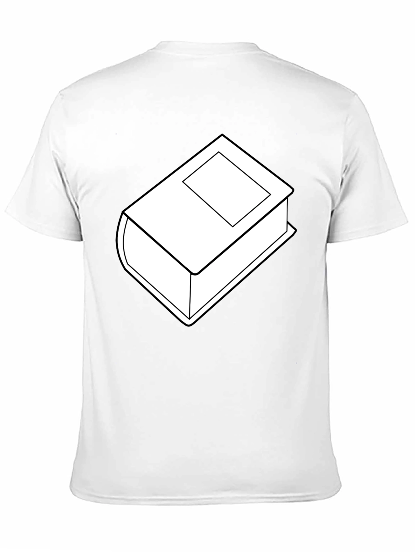 Camiseta Negra con Diseño de Libro Blanco