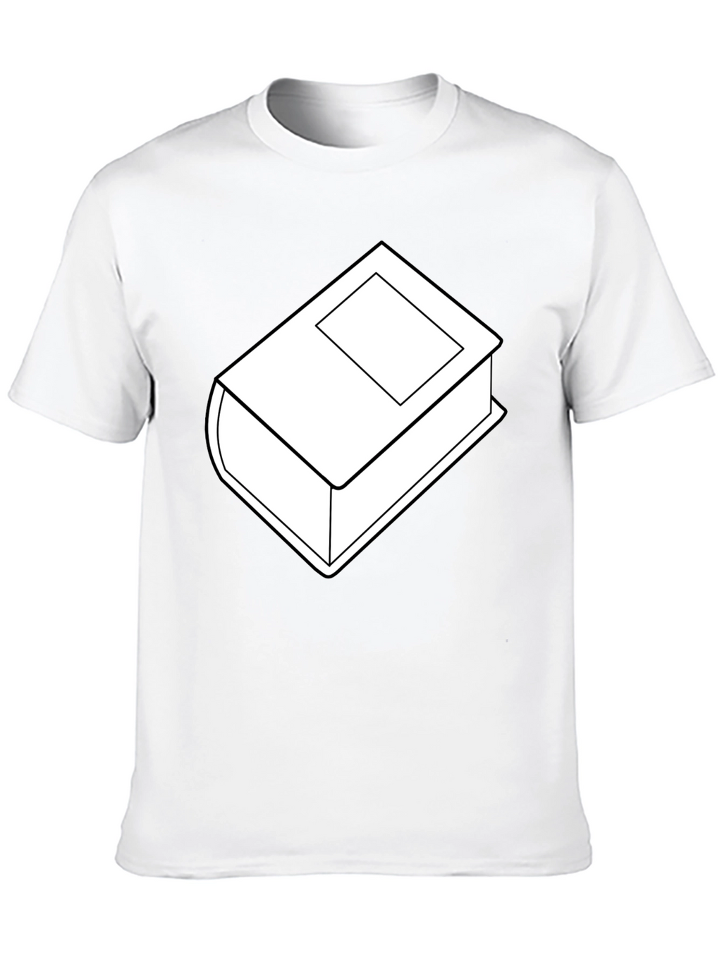 Camiseta Negra con Diseño de Libro Blanco