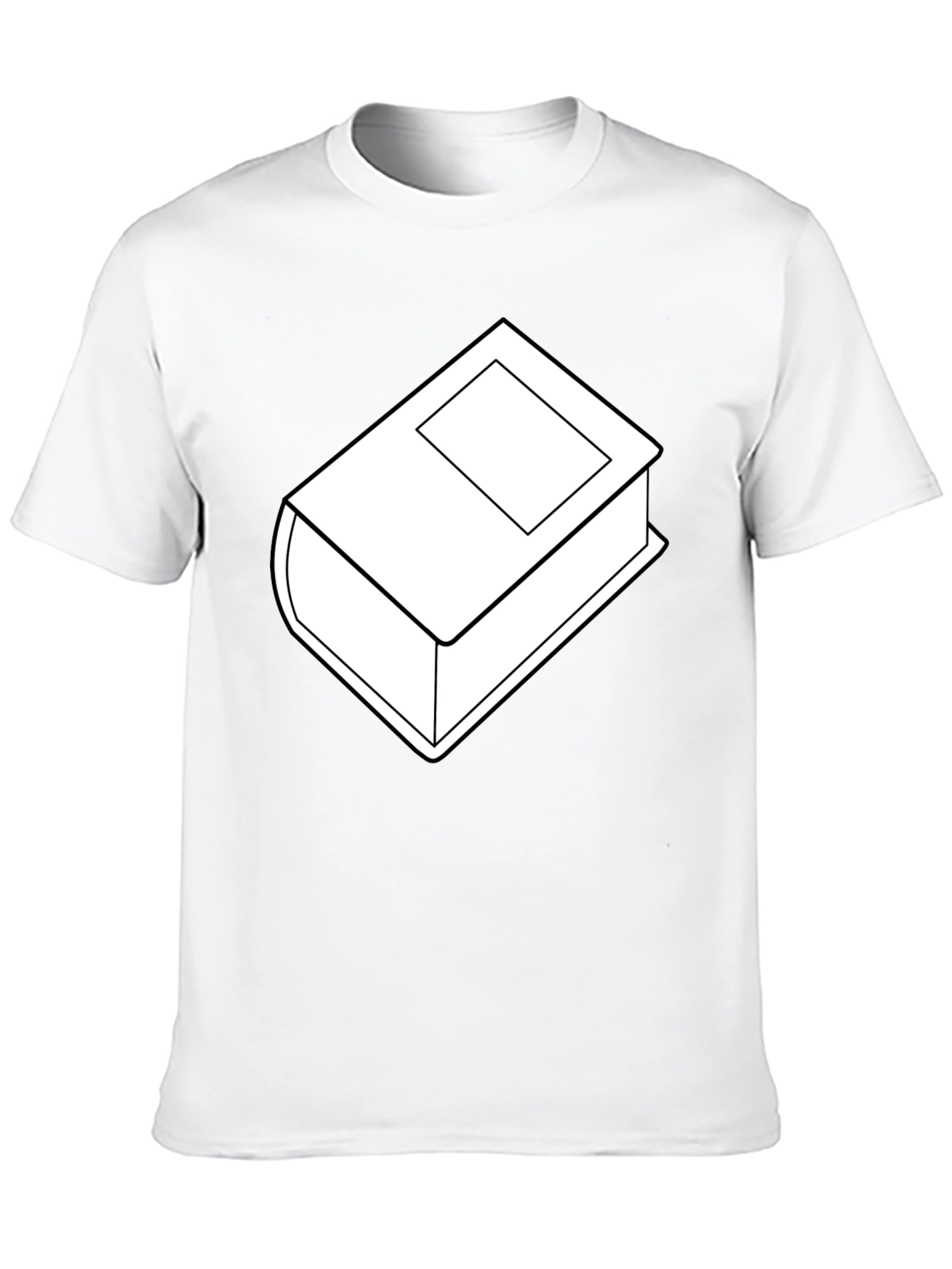 Camiseta Negra con Diseño de Libro Blanco