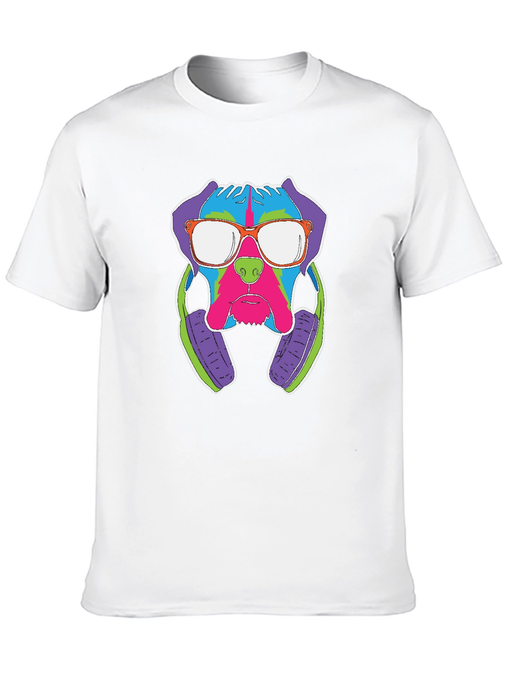 Camiseta Hombre Perro DJ Estampado Divertido