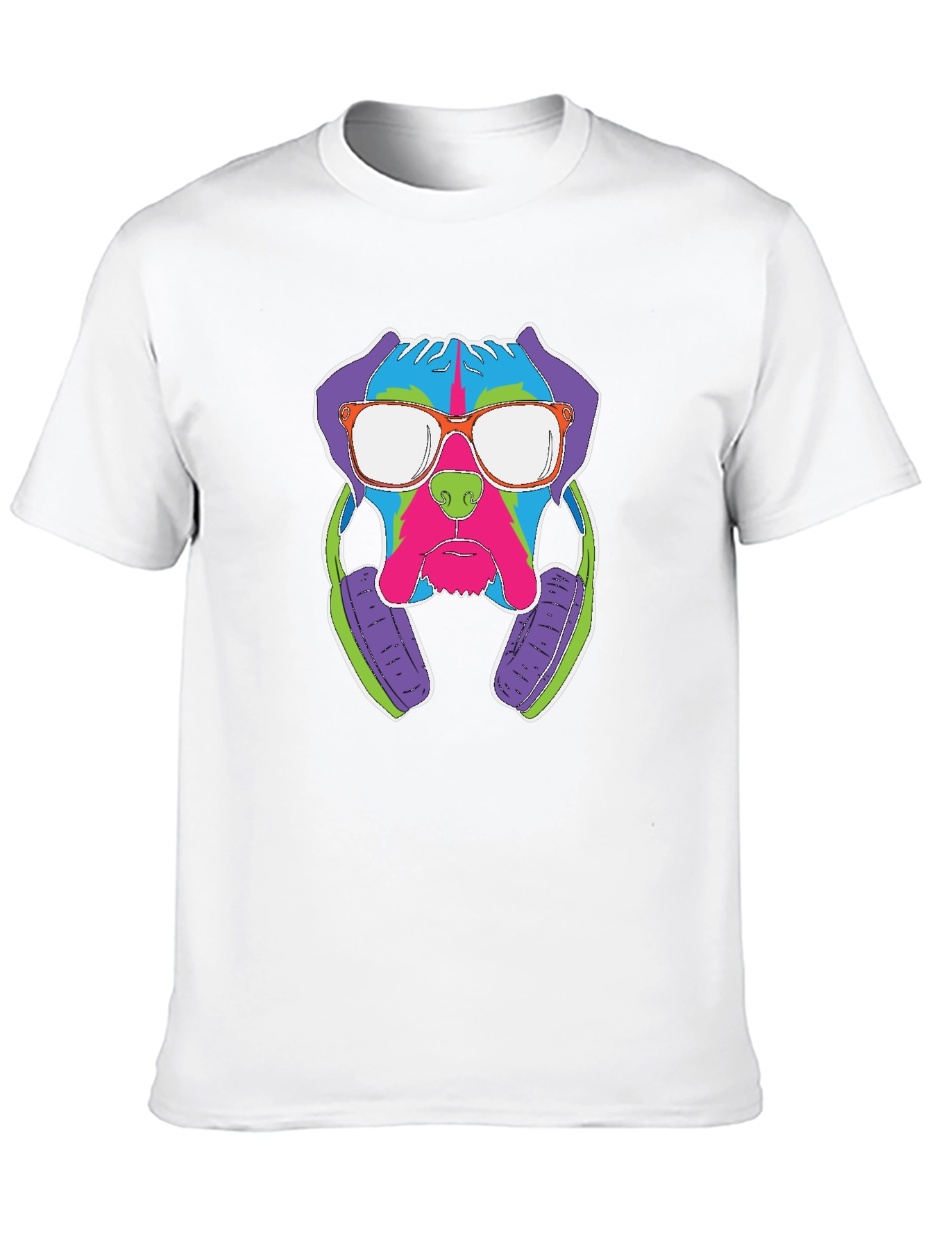 Camiseta Hombre Perro DJ Estampado Divertido