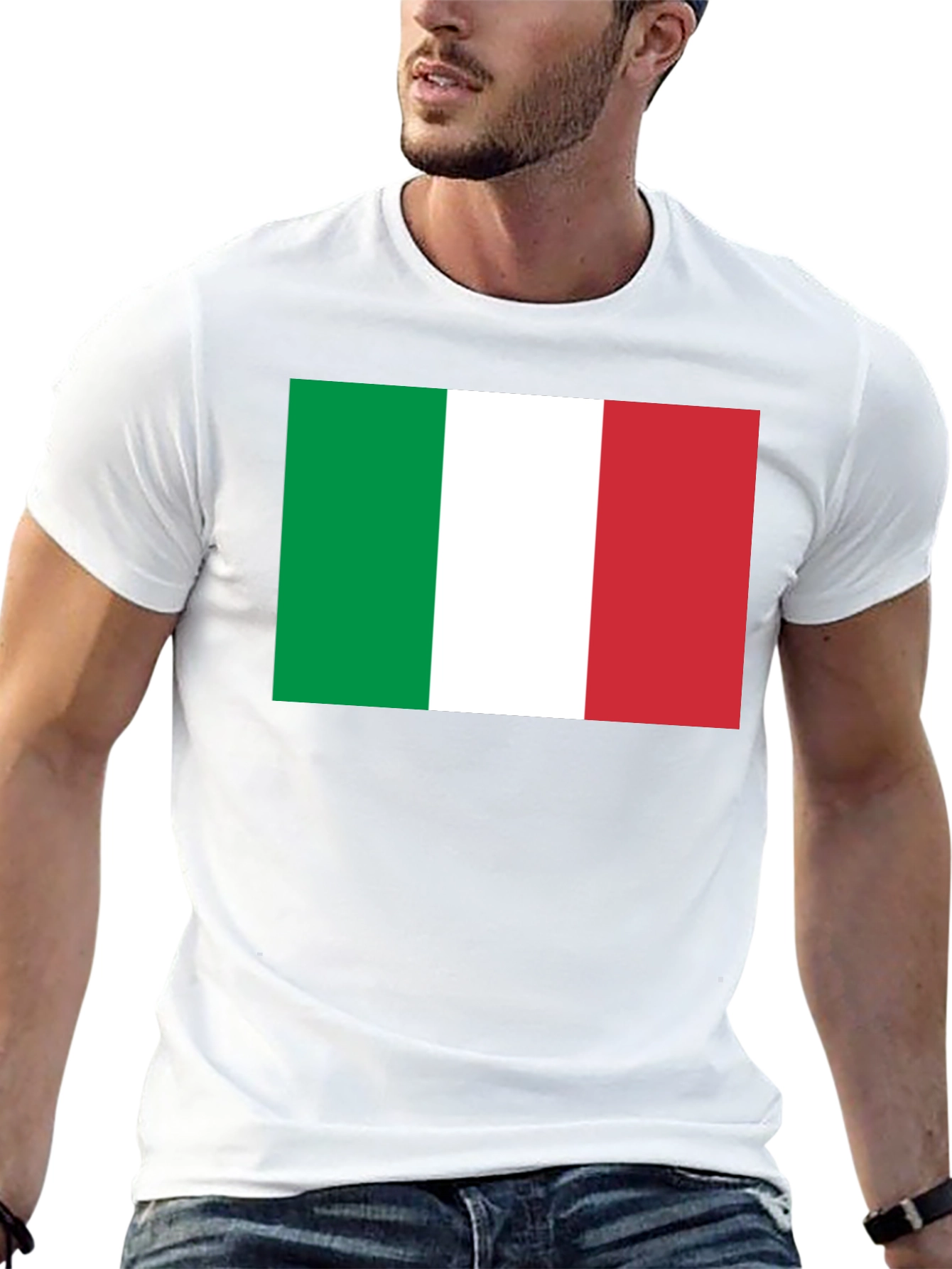 Camiseta Italia Bandera Diseño Algodón