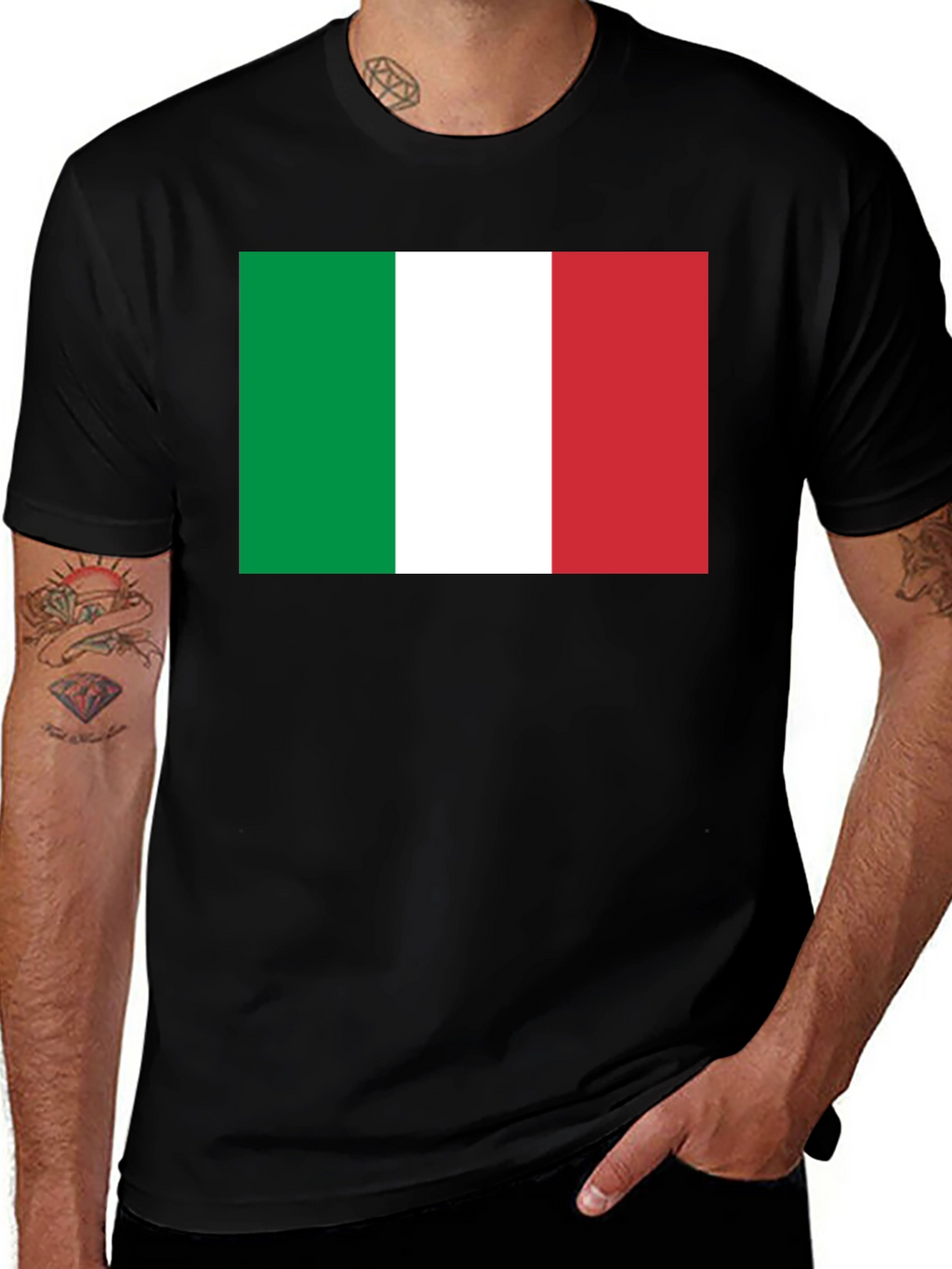 Camiseta Italia Bandera Diseño Algodón