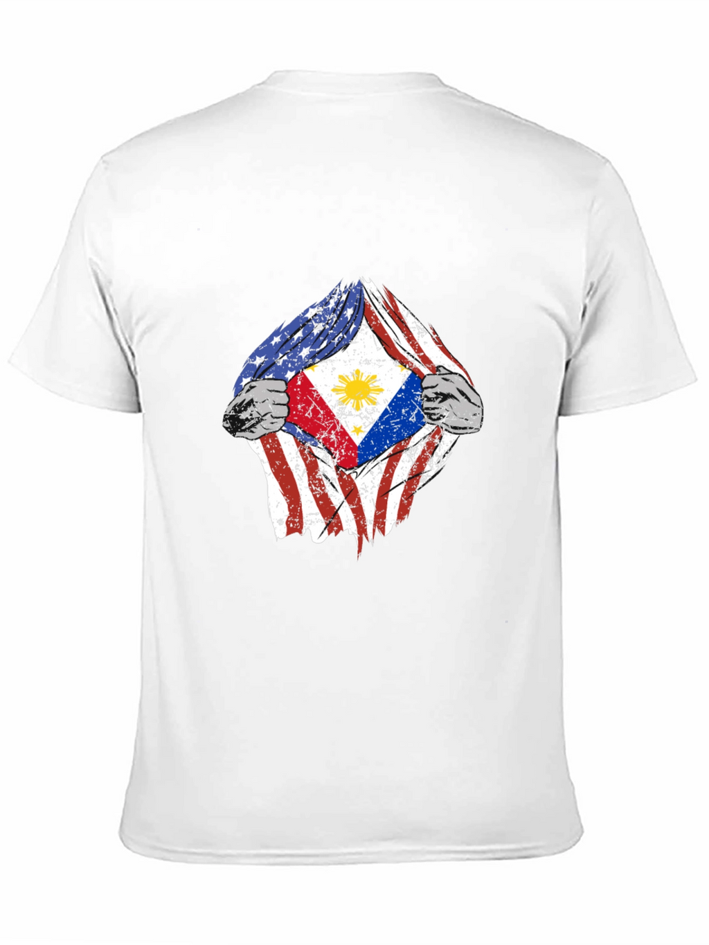 Camiseta Hombre Diseño Bandera USA Filipinas