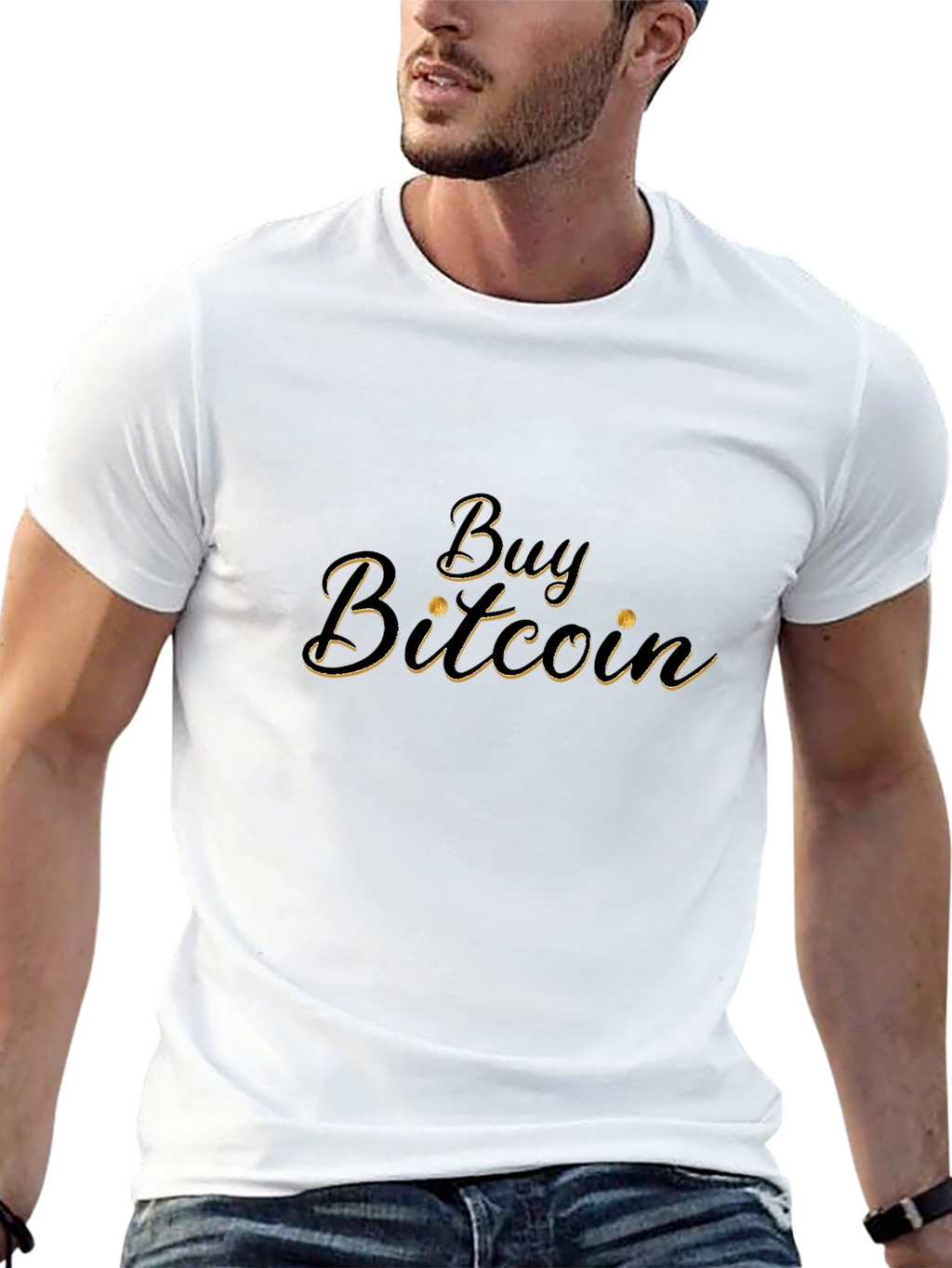 Camiseta Negra con Diseño Buy Bitcoin