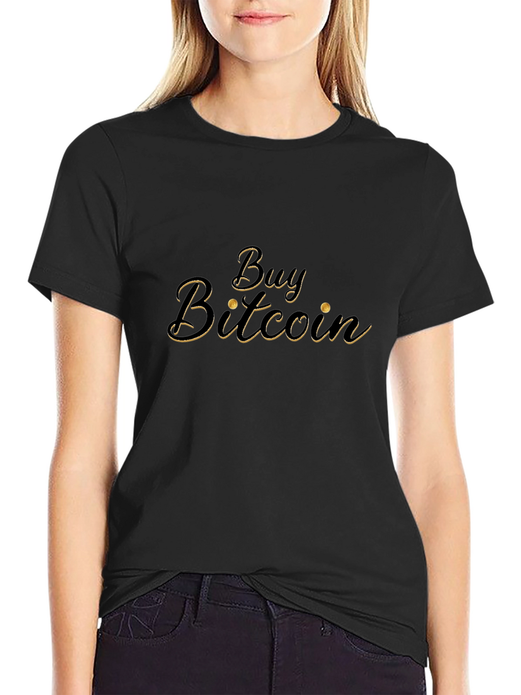 Camiseta Negra con Diseño Buy Bitcoin