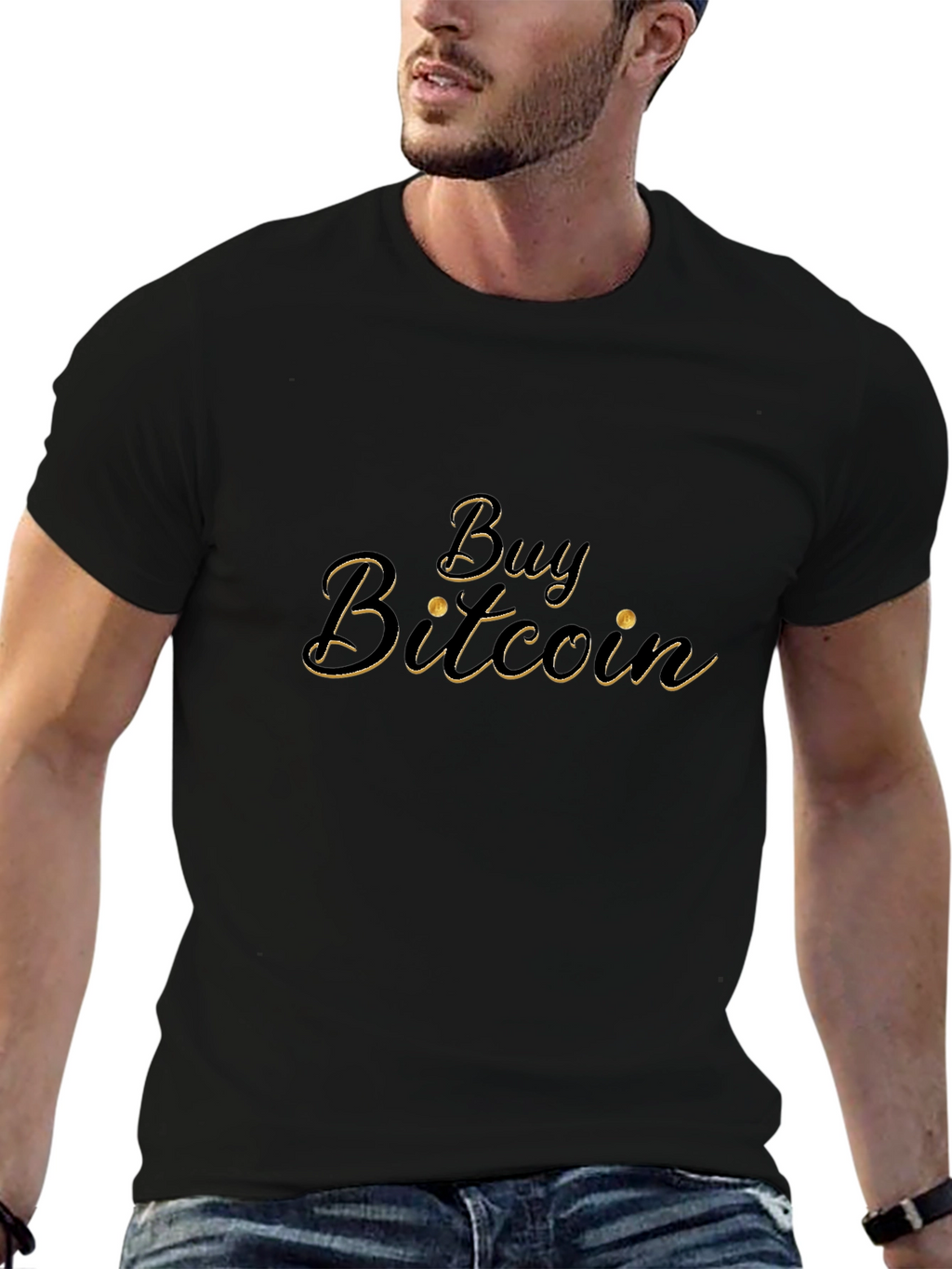 Camiseta Negra con Diseño Buy Bitcoin
