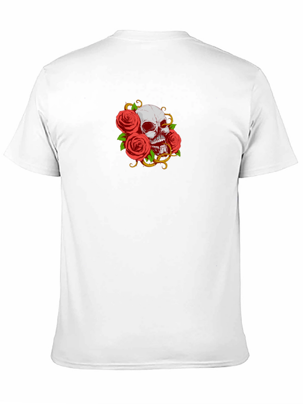 Camiseta Negra Calavera y Rosas
