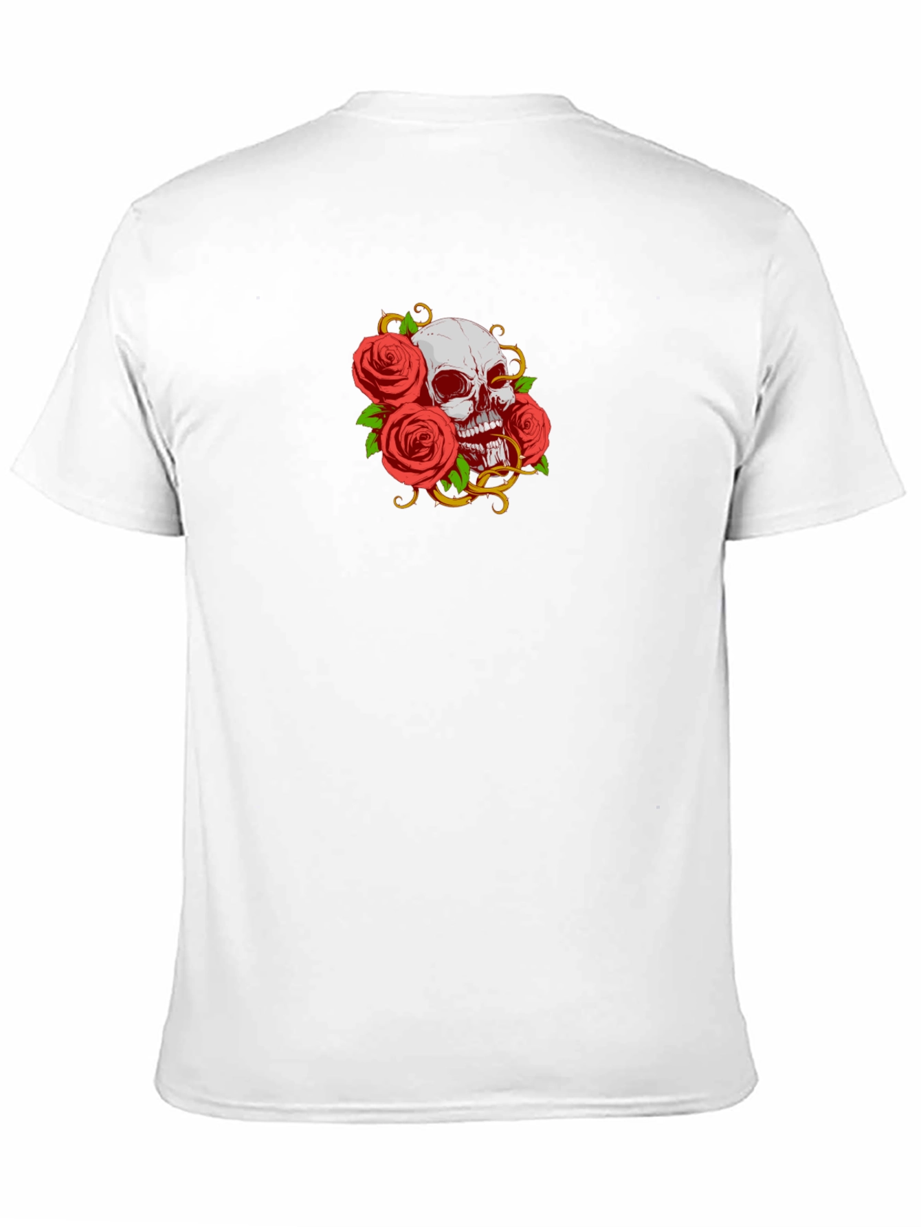 Camiseta Negra Calavera y Rosas