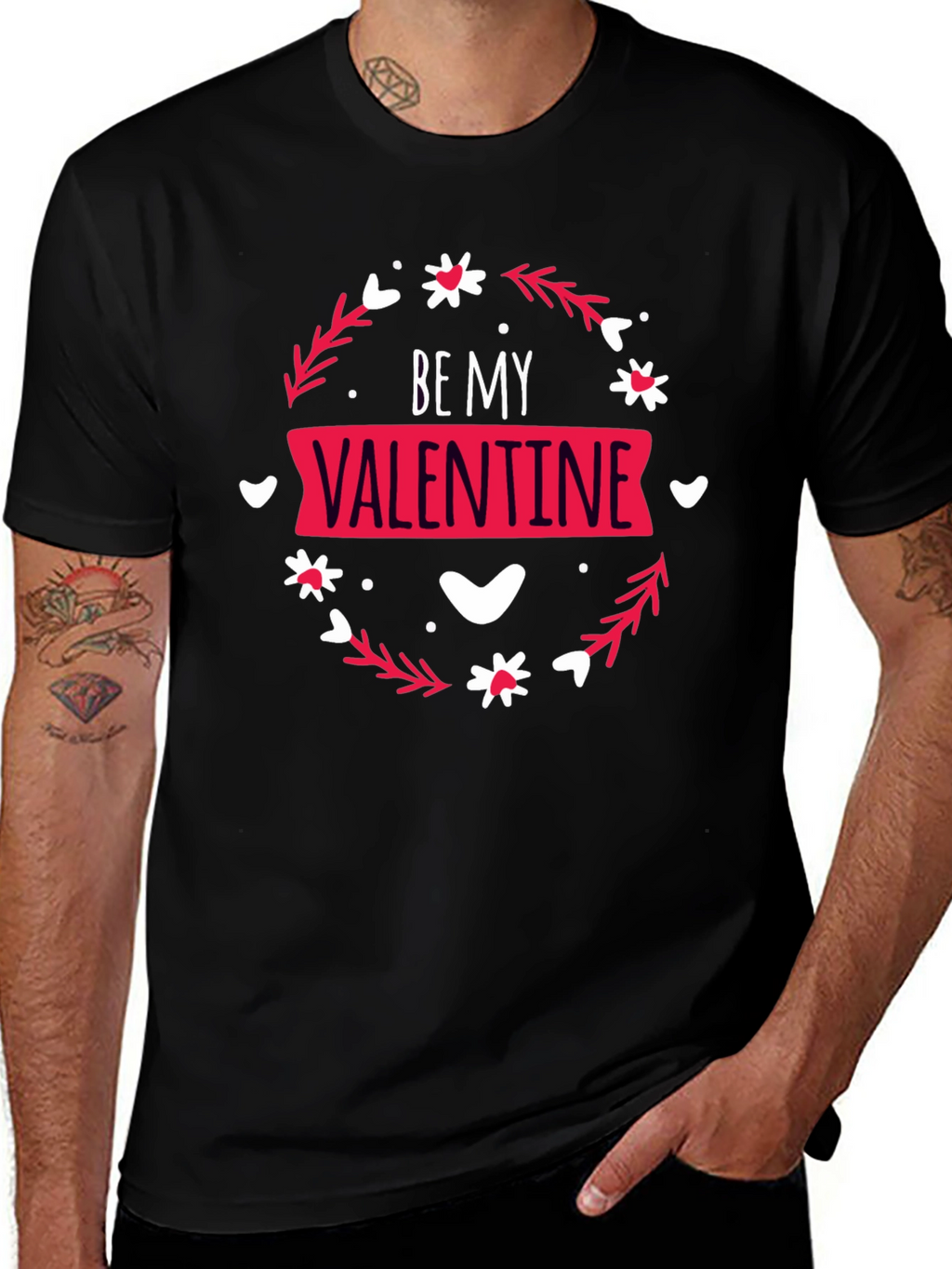 Camiseta Negra Be My Valentine para Hombre