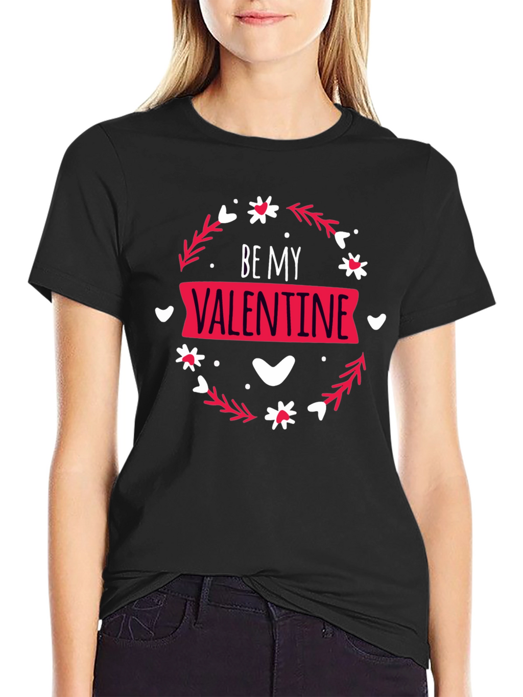 Camiseta Negra Be My Valentine para Hombre