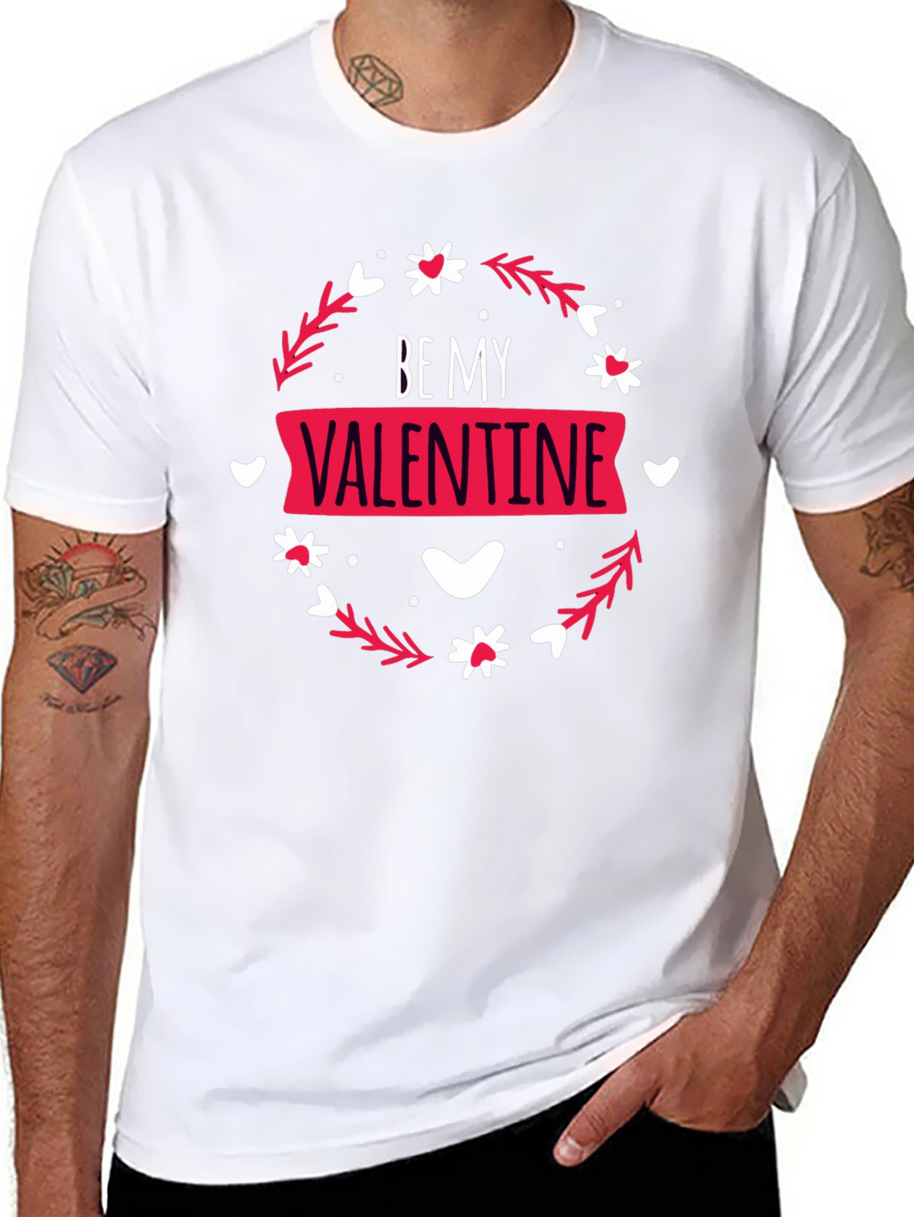 Camiseta Negra Be My Valentine para Hombre