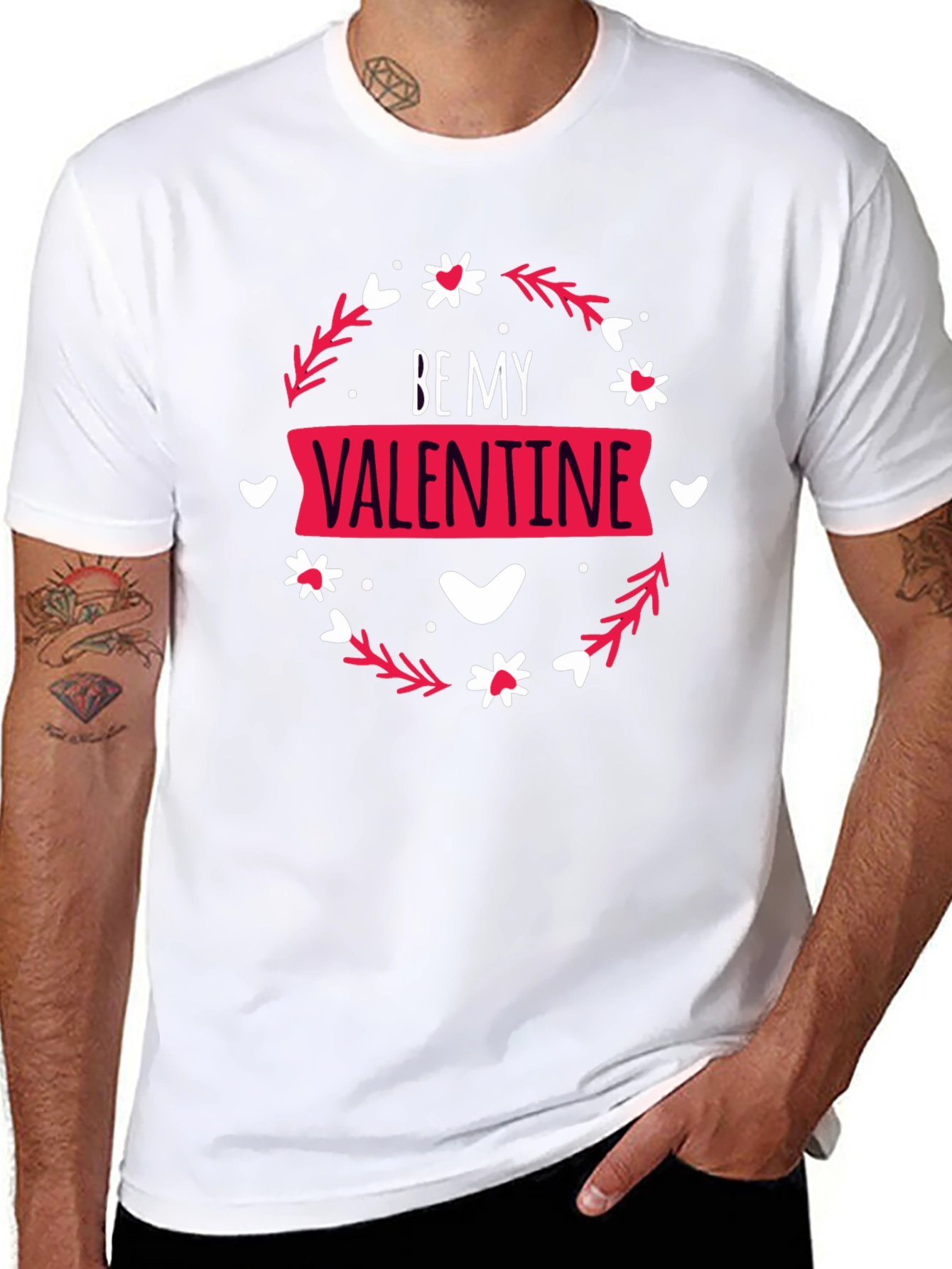 Camiseta Negra Be My Valentine para Hombre