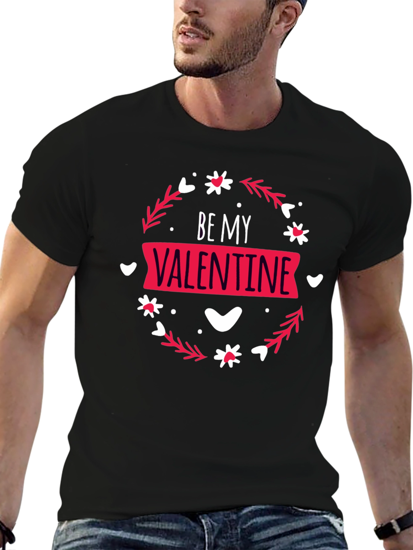 Camiseta Negra Be My Valentine para Hombre