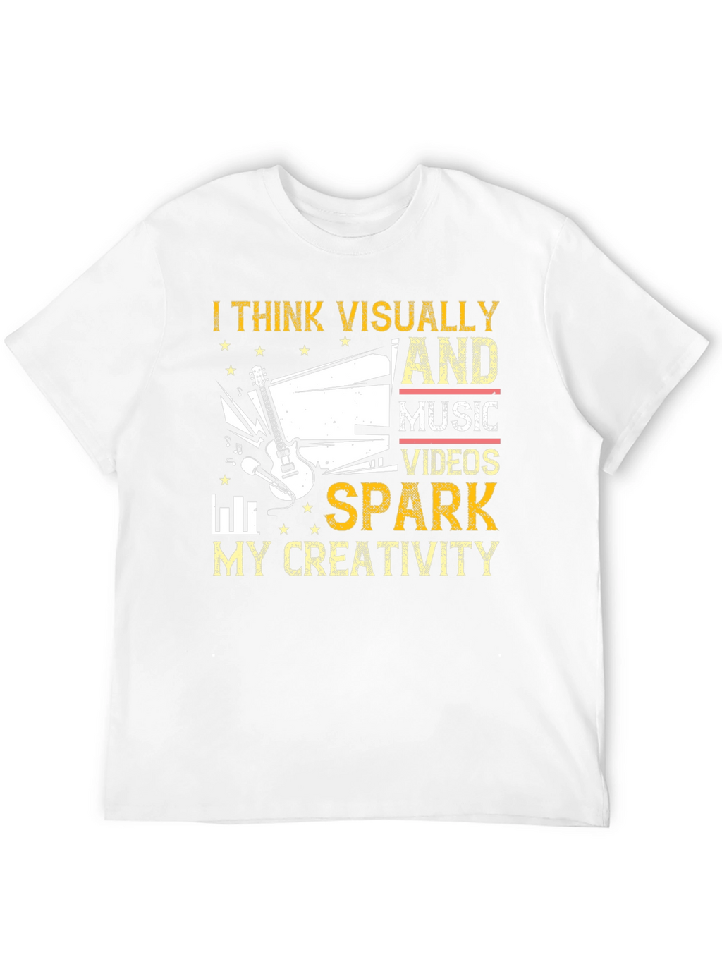 Camiseta Negra con Diseño Creativo de Música