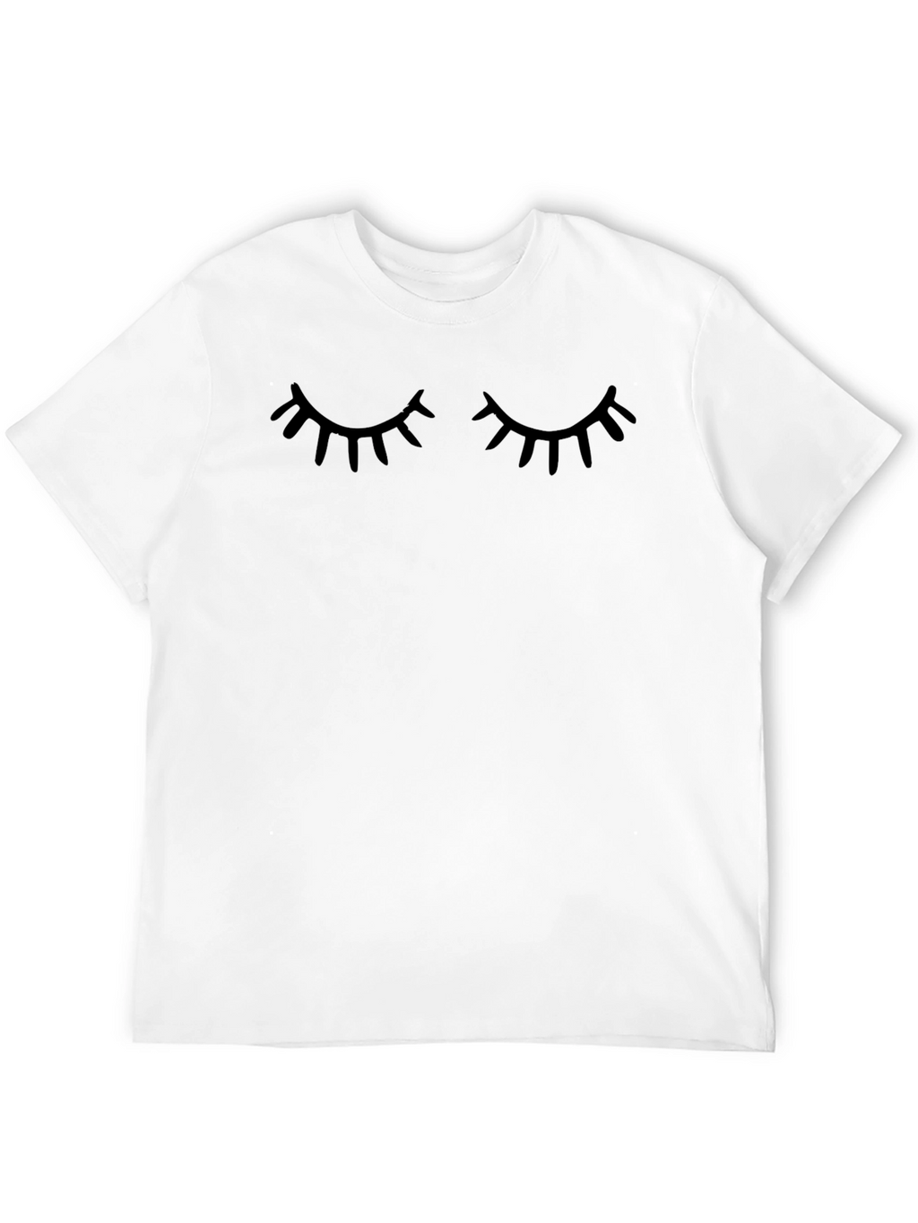 Camiseta Negra con Diseño de Ojos Cerrados