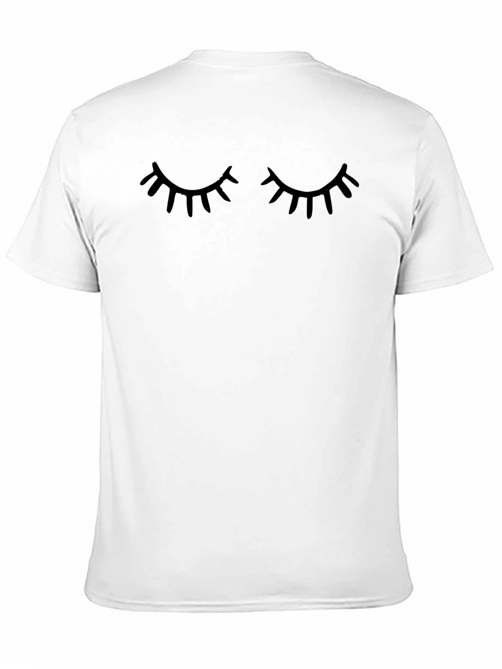 Camiseta Negra con Diseño de Ojos Cerrados