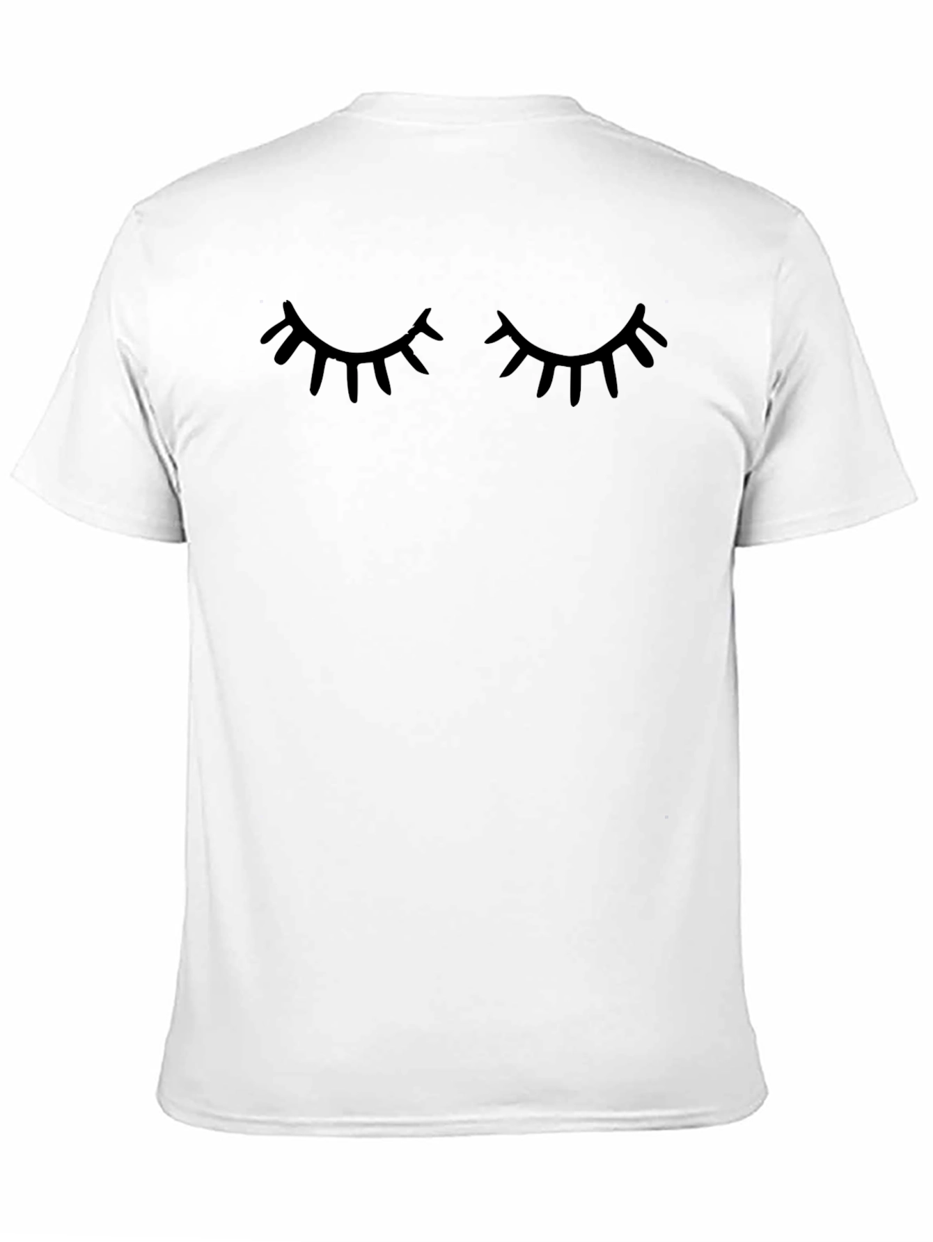 Camiseta Negra con Diseño de Ojos Cerrados