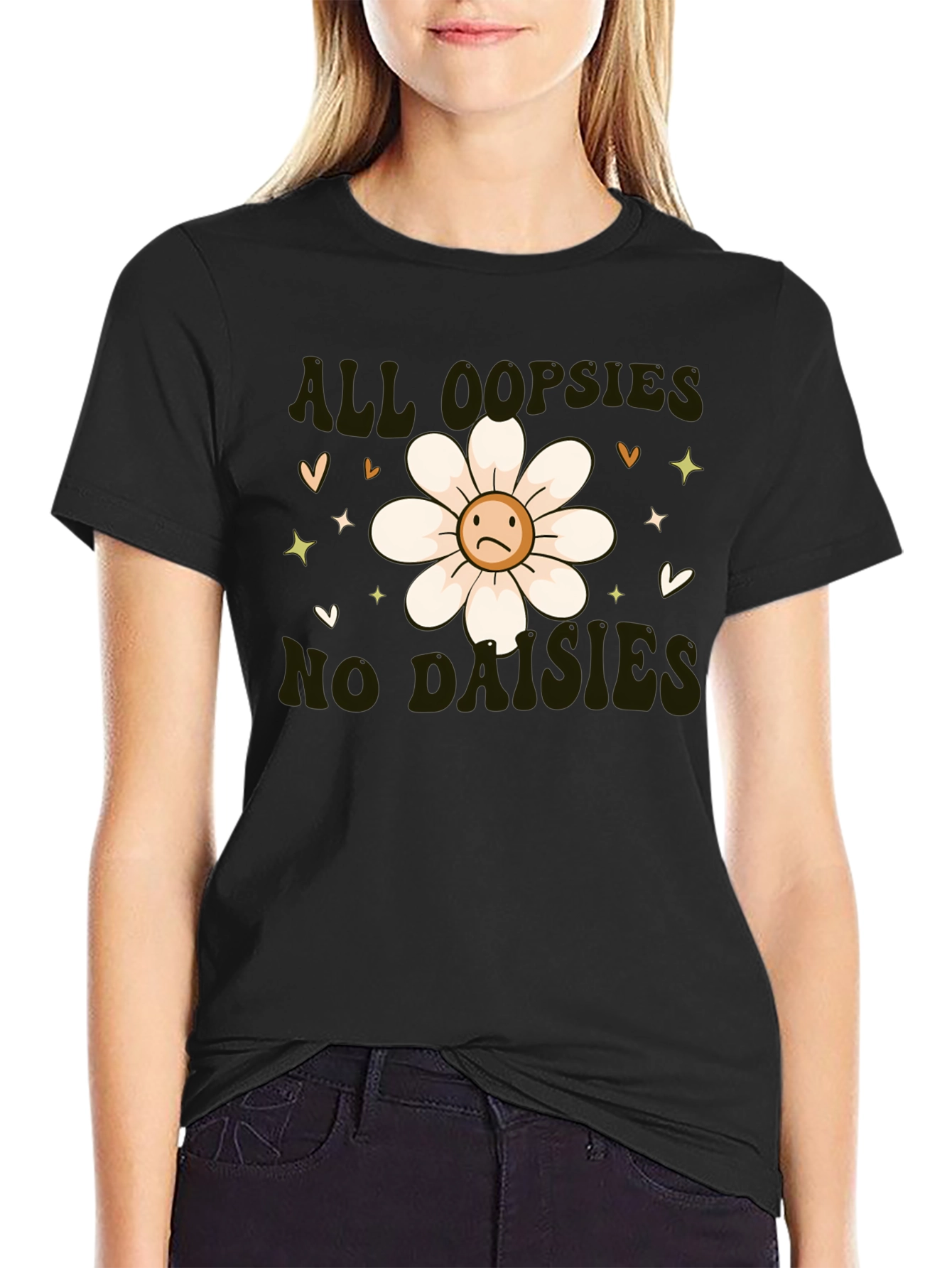 Camiseta Negra - All Oopsies No Daisies