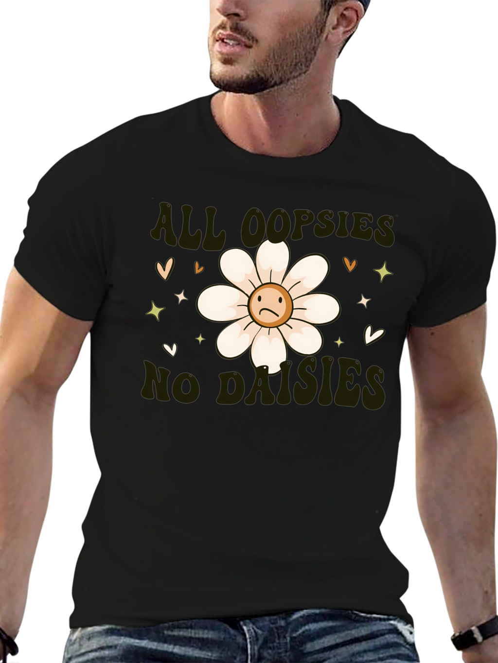 Camiseta Negra - All Oopsies No Daisies