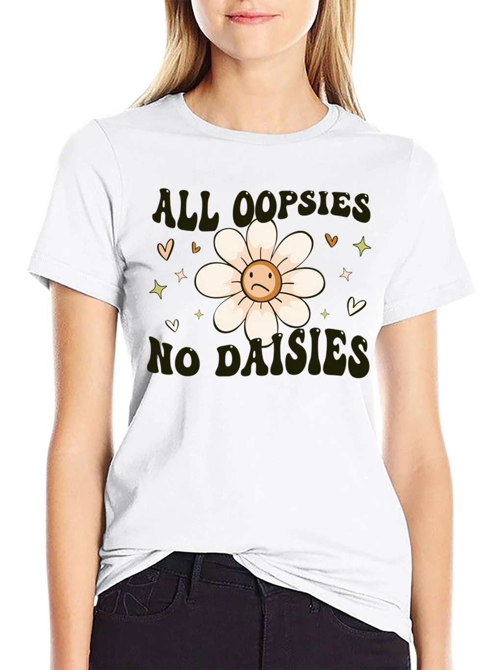 Camiseta Negra - All Oopsies No Daisies