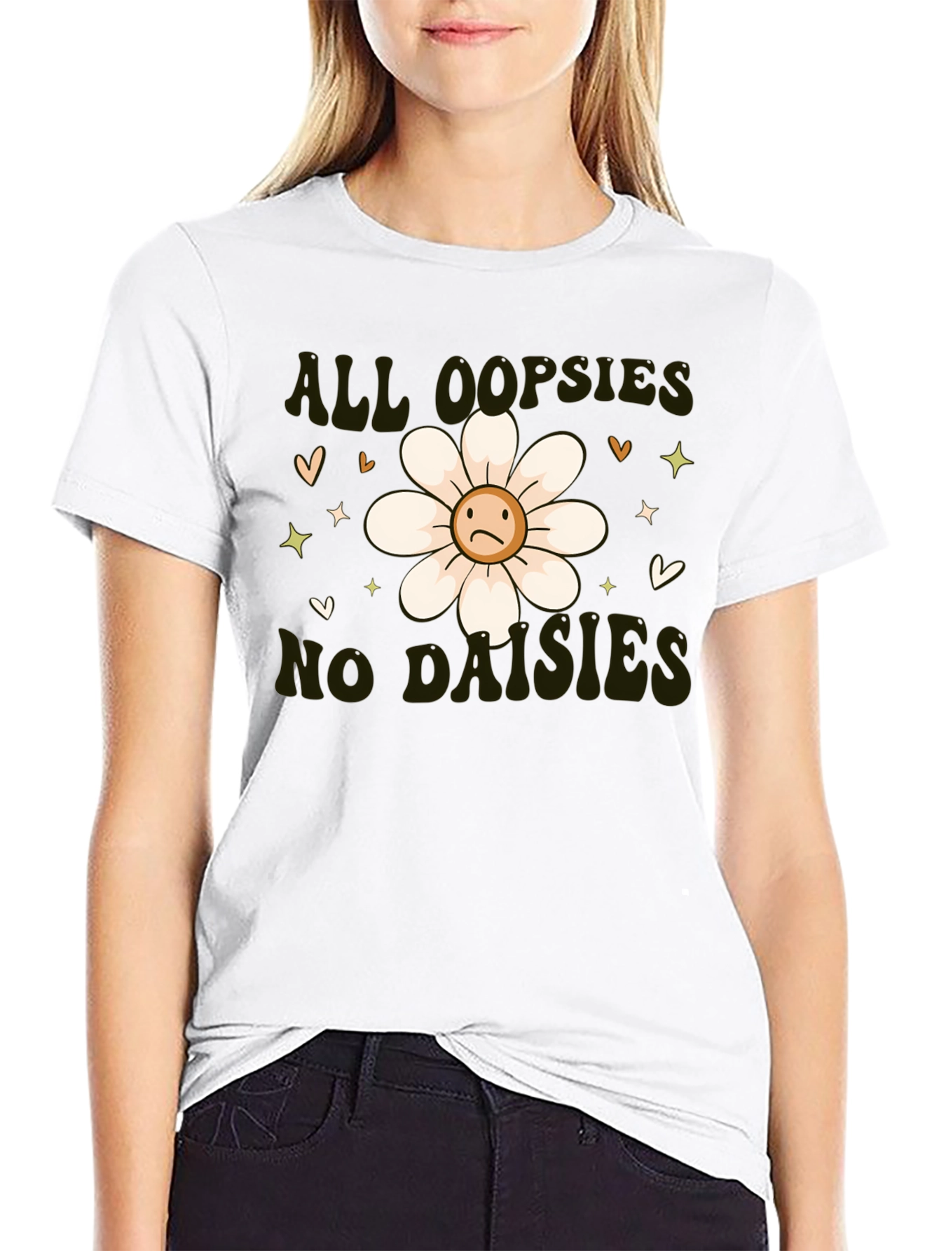 Camiseta Negra - All Oopsies No Daisies