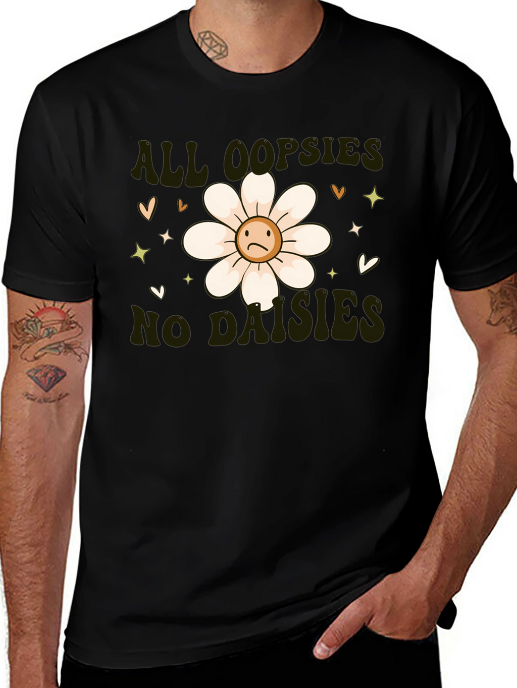Camiseta Negra - All Oopsies No Daisies