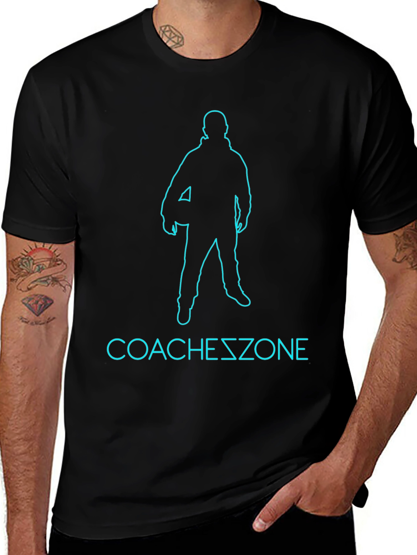 Camiseta Coachszone Negra con Diseño de Entrenador