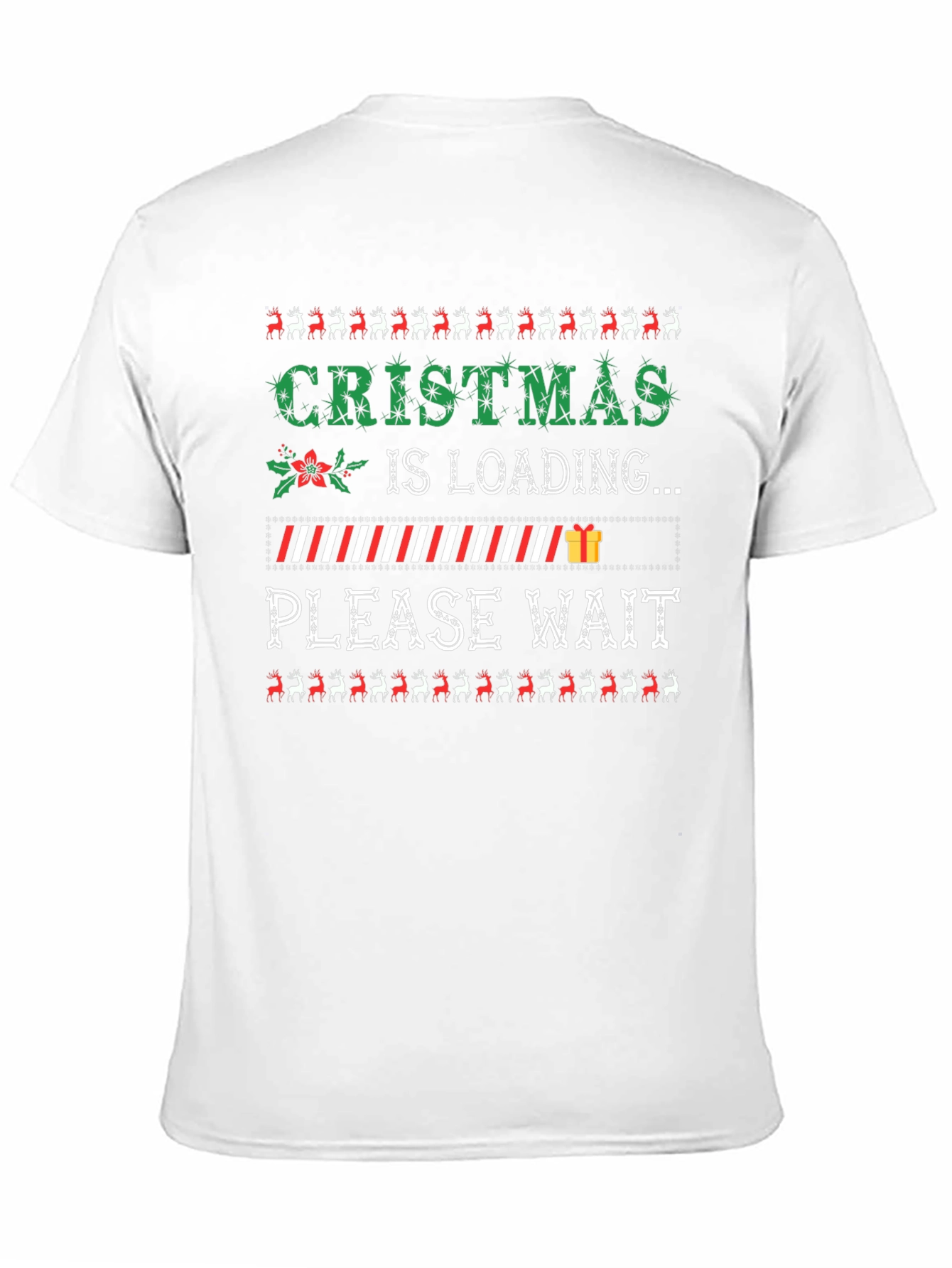 Camiseta Navideña Cargando Navidad Negra