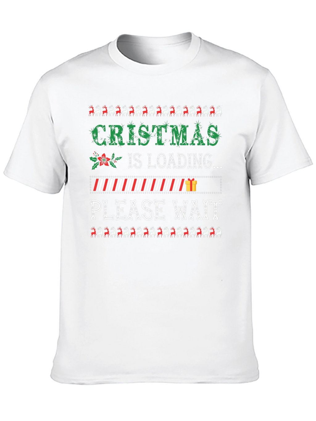 Camiseta Navideña Cargando Navidad Negra