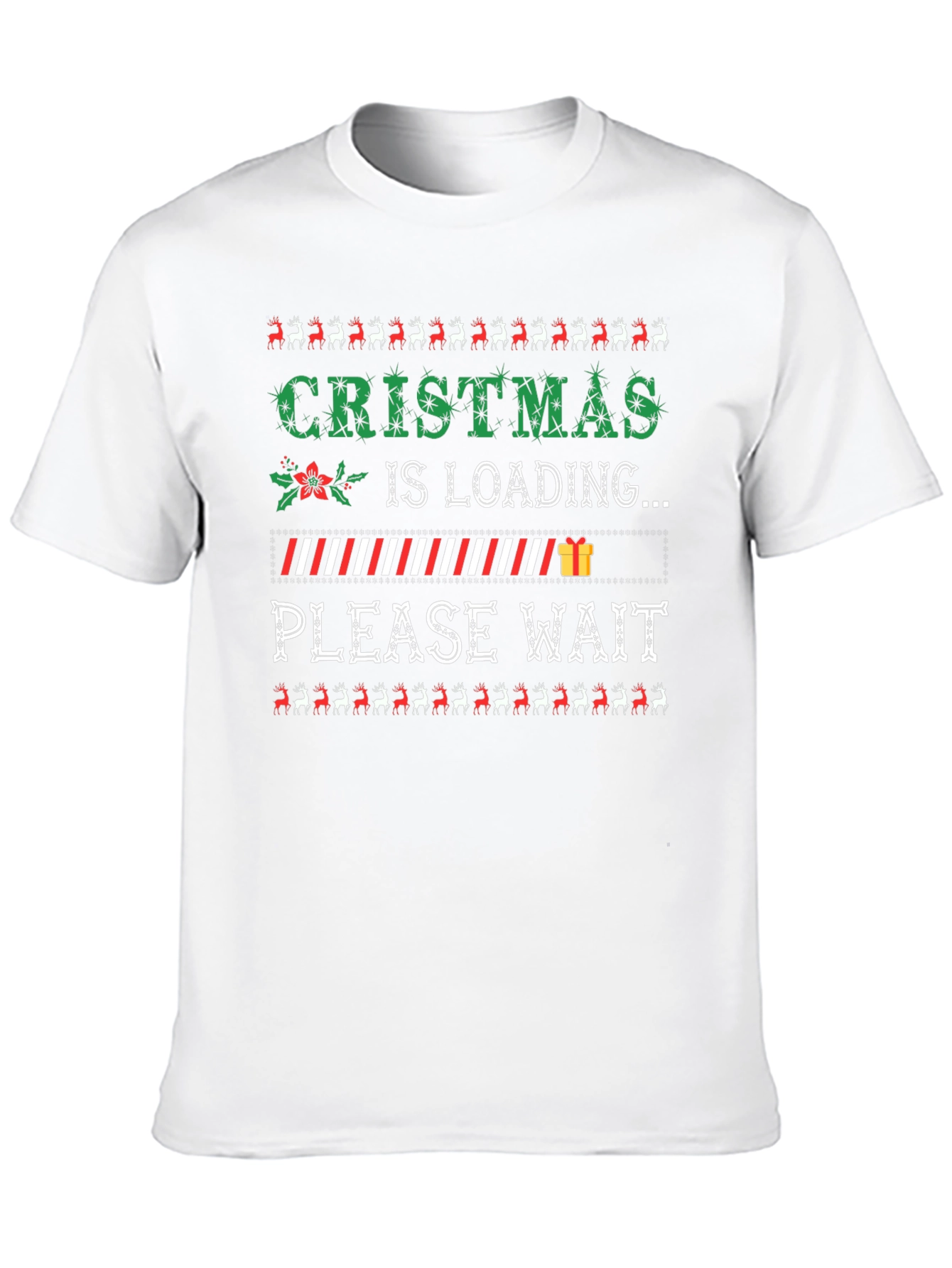 Camiseta Navideña Cargando Navidad Negra