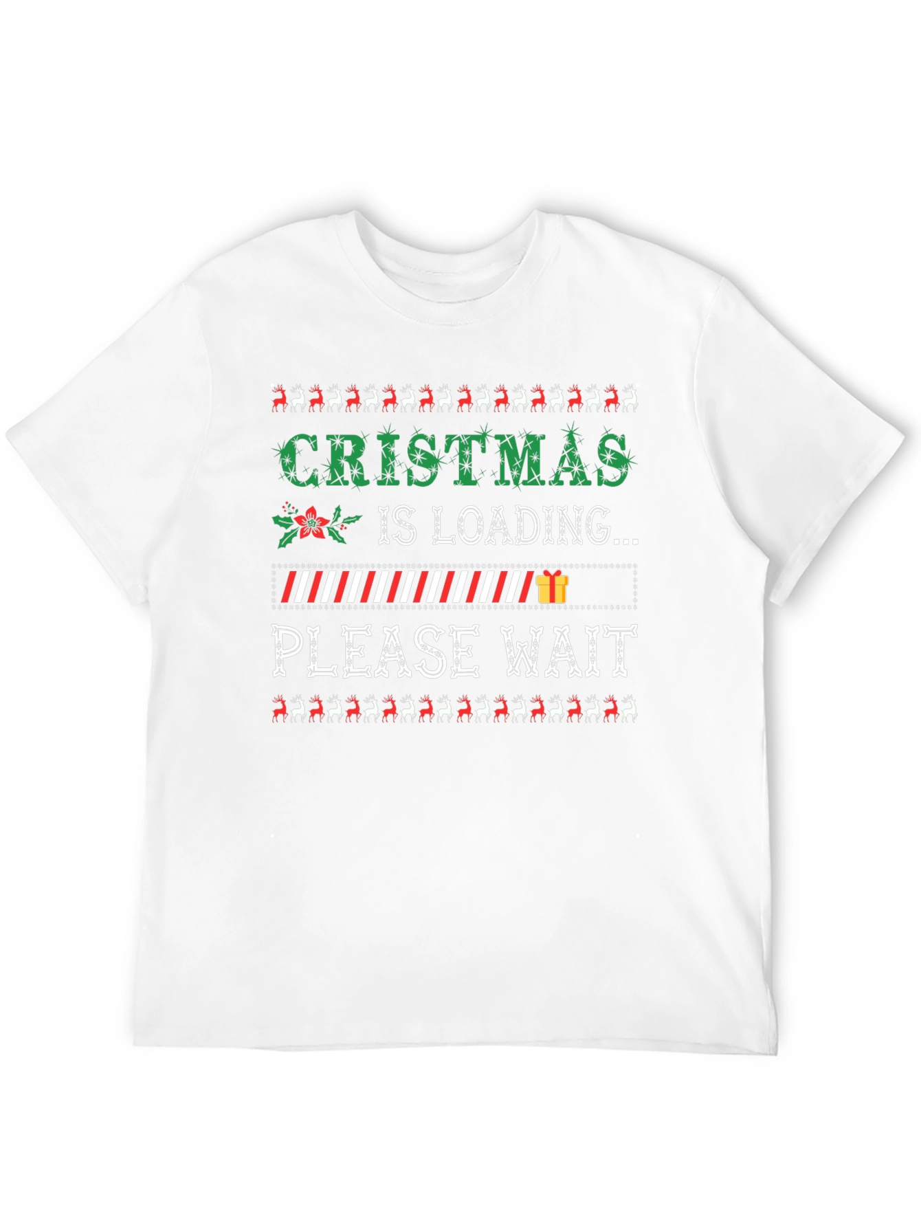 Camiseta Navideña Cargando Navidad Negra