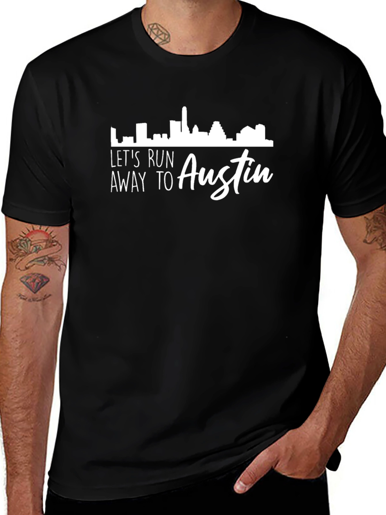 Camiseta Negra Austin: Escapada Urbana