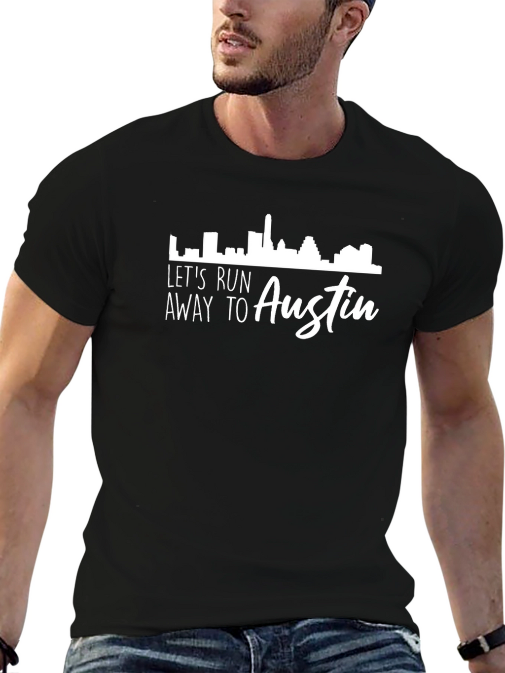 Camiseta Negra Austin: Escapada Urbana