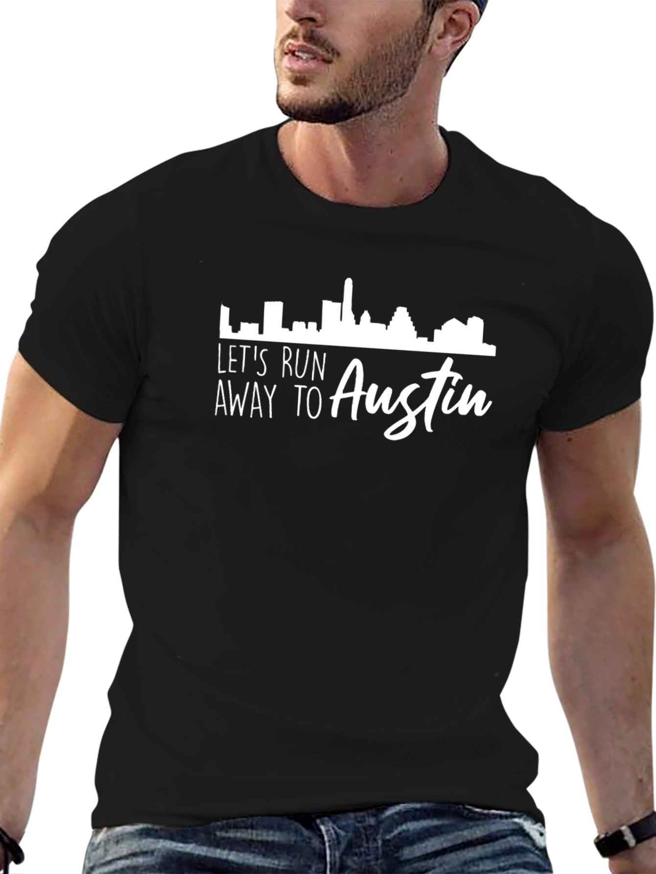 Camiseta Negra Austin: Escapada Urbana