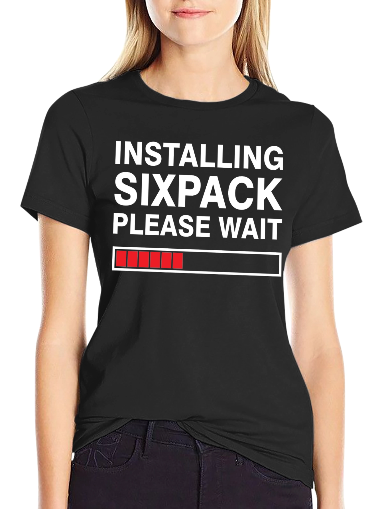Camiseta Hombre: Instalando Sixpack Por Favor Espere