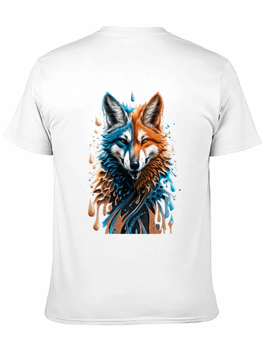 Camiseta Negra con Diseño de Lobo Dual