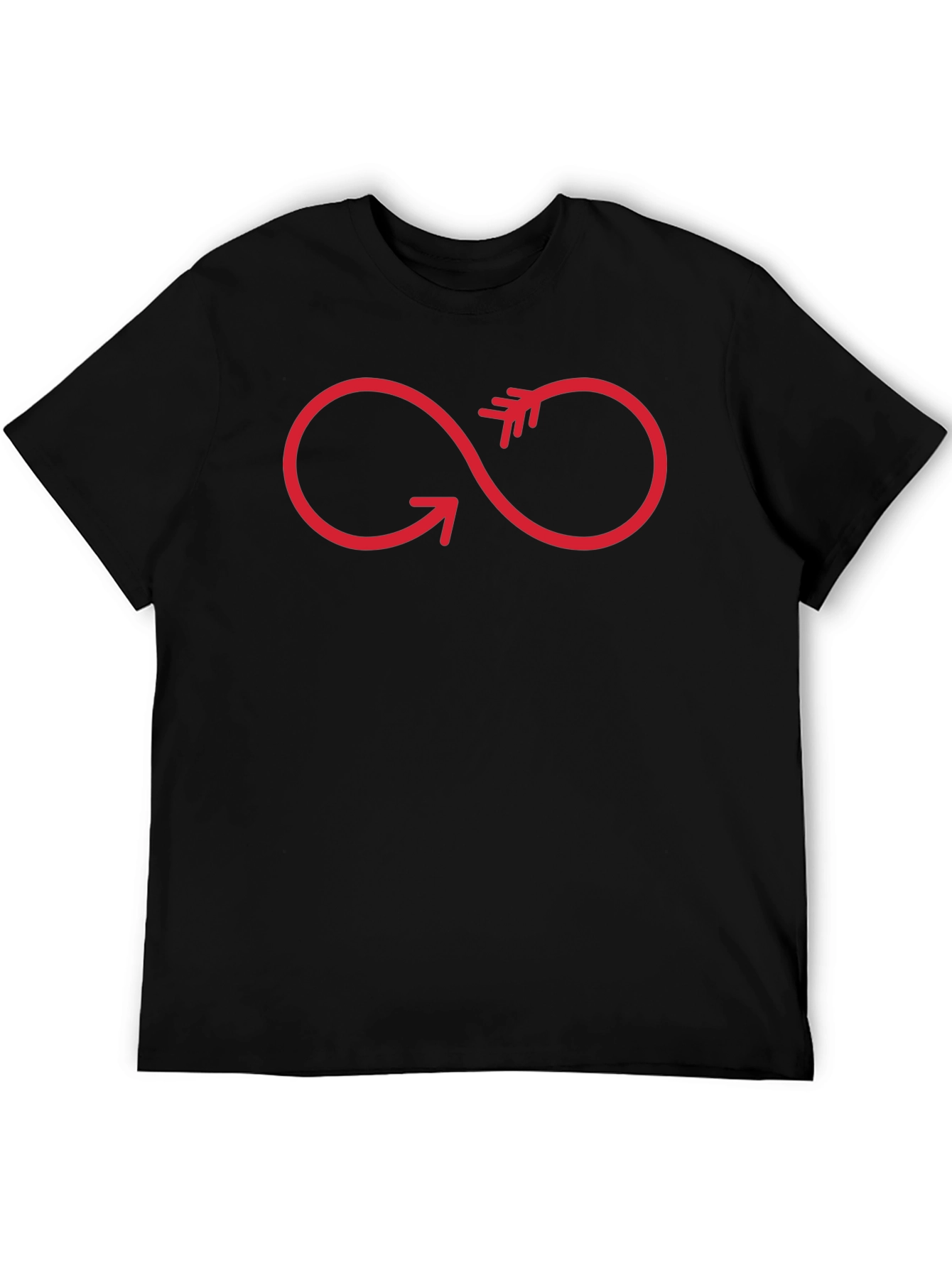 Camiseta Negra con Diseño de Flecha Infinita Roja