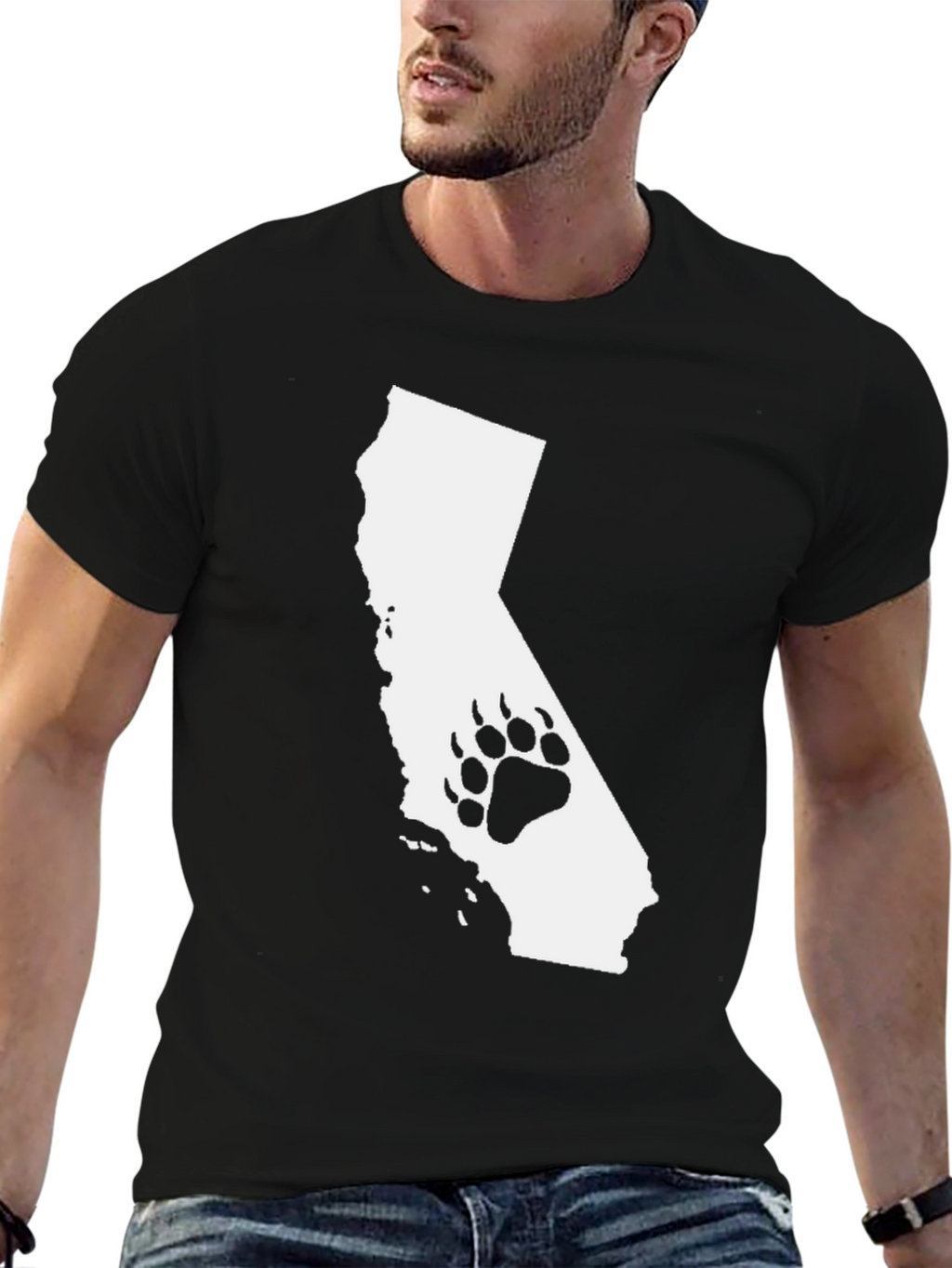 Camiseta Negra California Bear Paw
