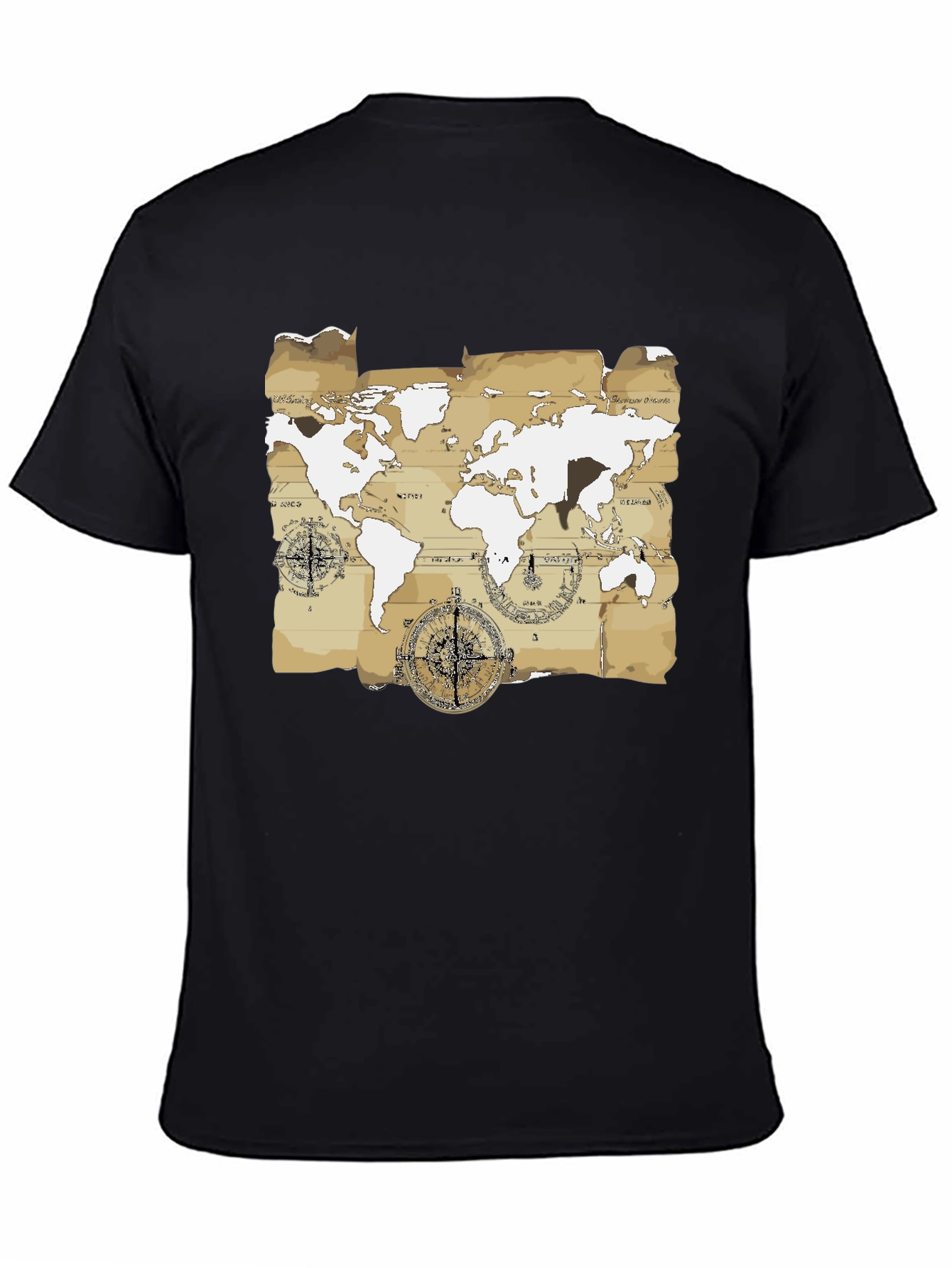 Camiseta Hombre Mapa Vintage - Estilo Aventurero